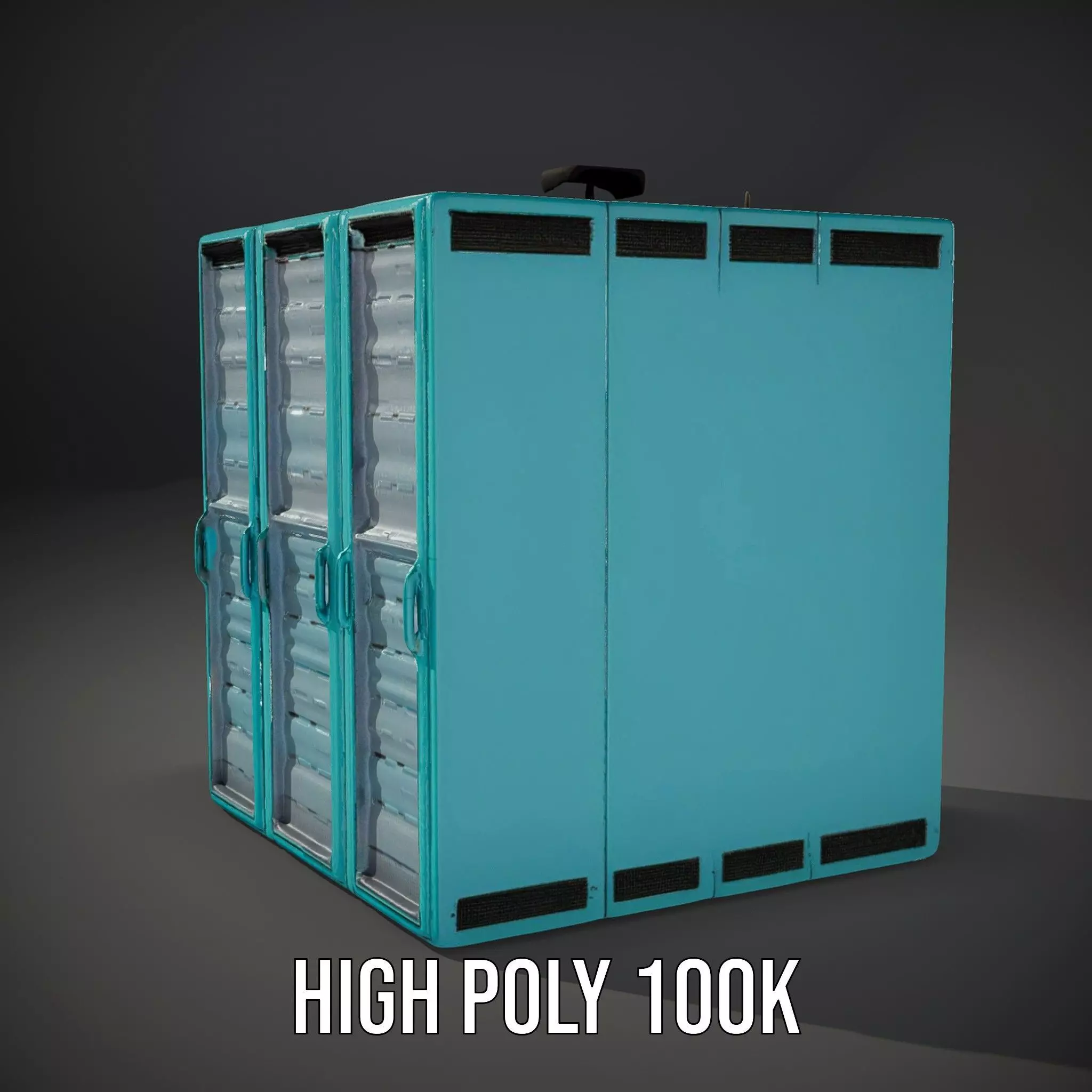 Teal Data Server model pack Low-poly 3D model_10