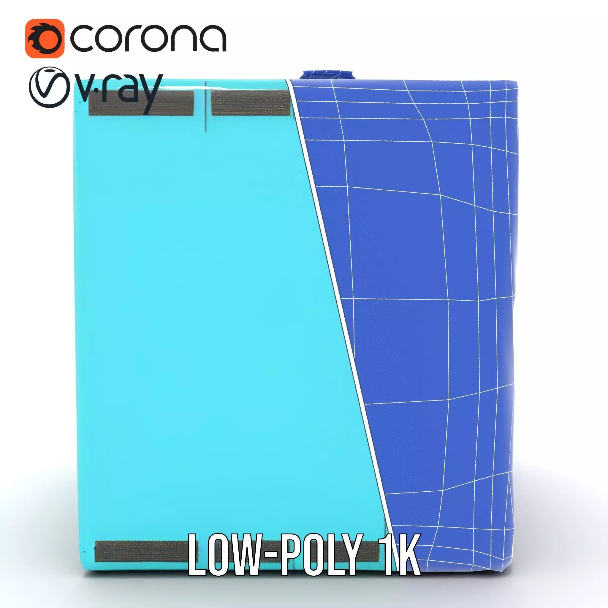 Teal Data Server model pack Low-poly 3D model_30