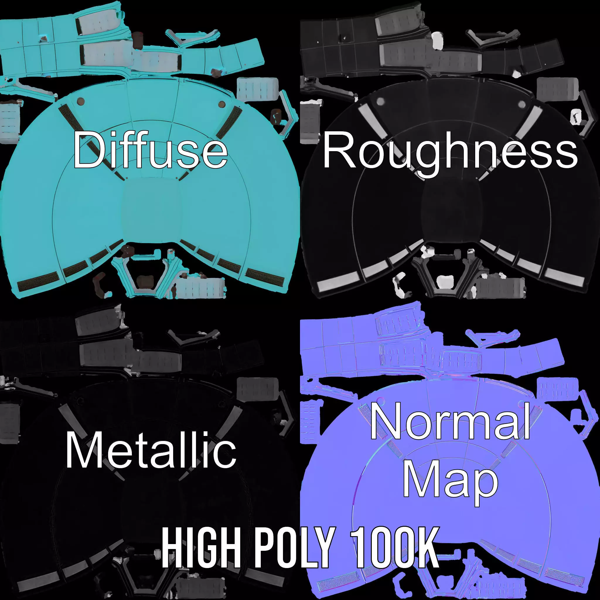 Teal Data Server model pack Low-poly 3D model_3