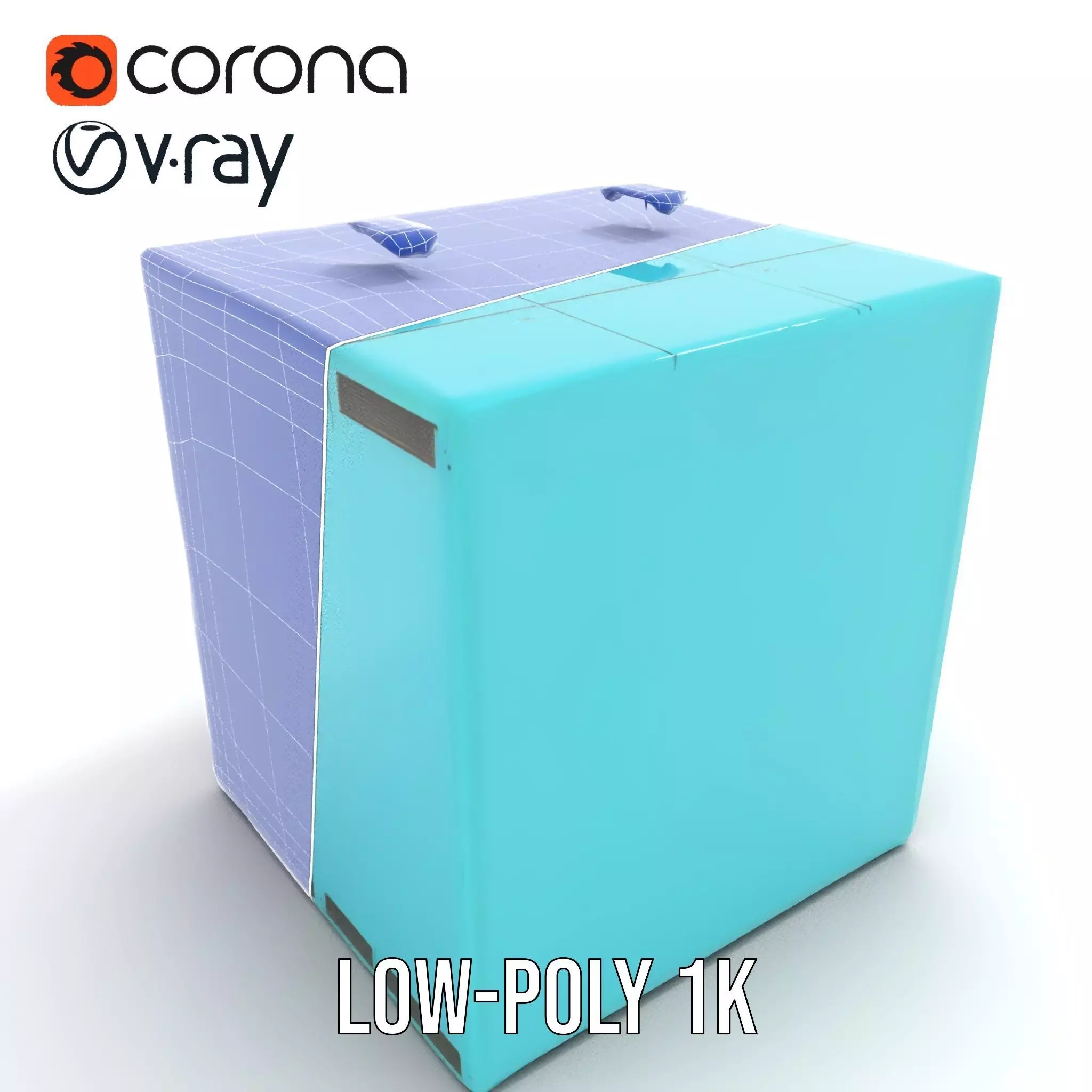 Teal Data Server model pack Low-poly 3D model_17