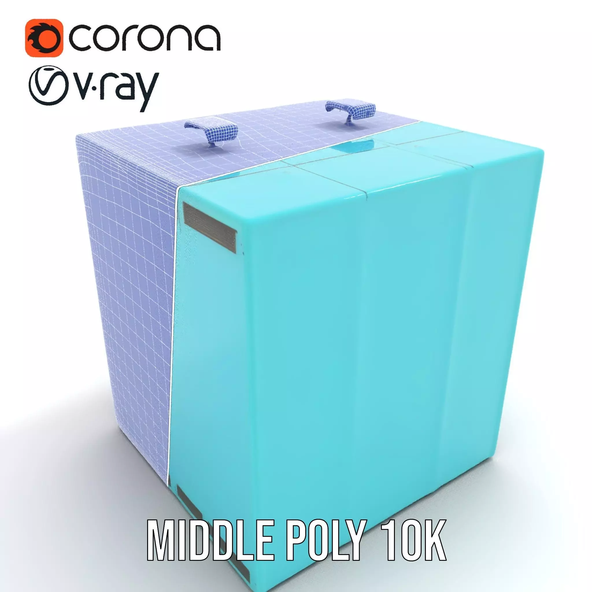 Teal Data Server model pack Low-poly 3D model_27