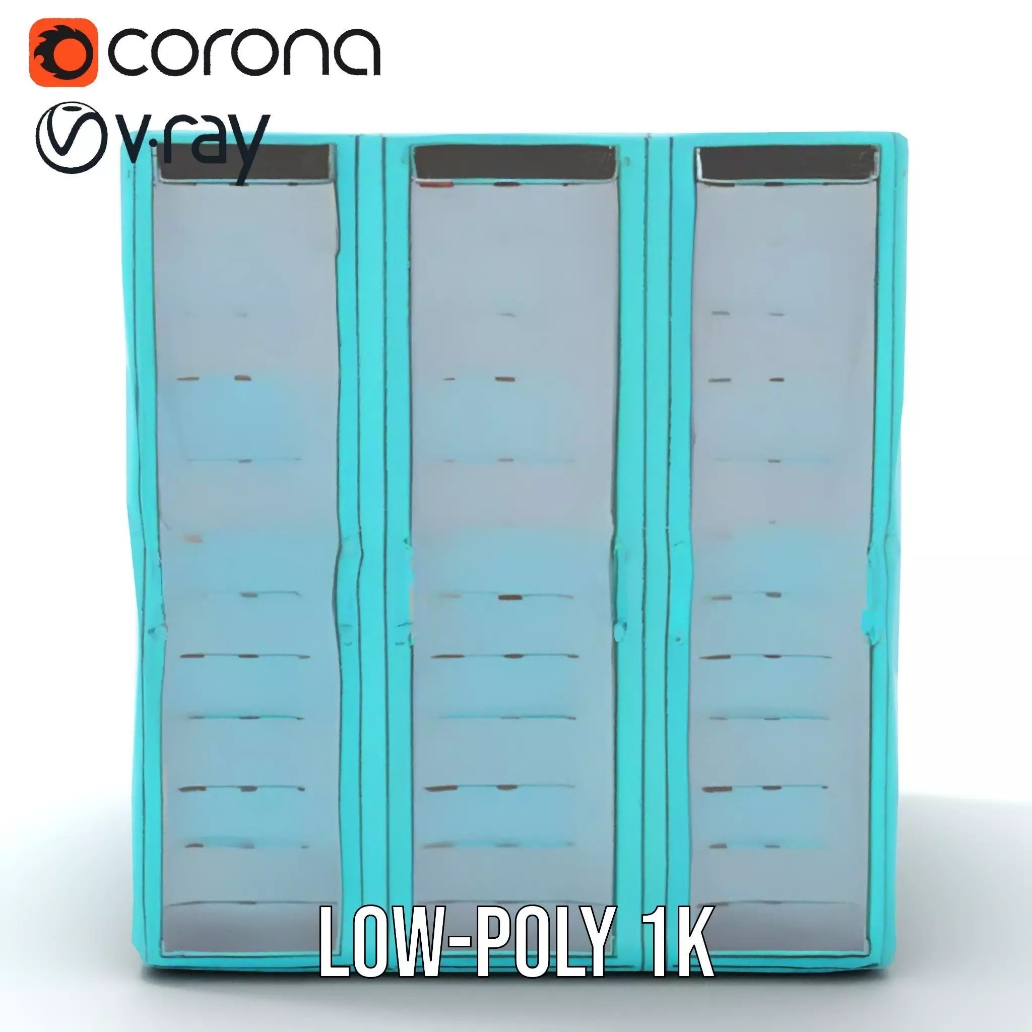 Teal Data Server model pack Low-poly 3D model_14