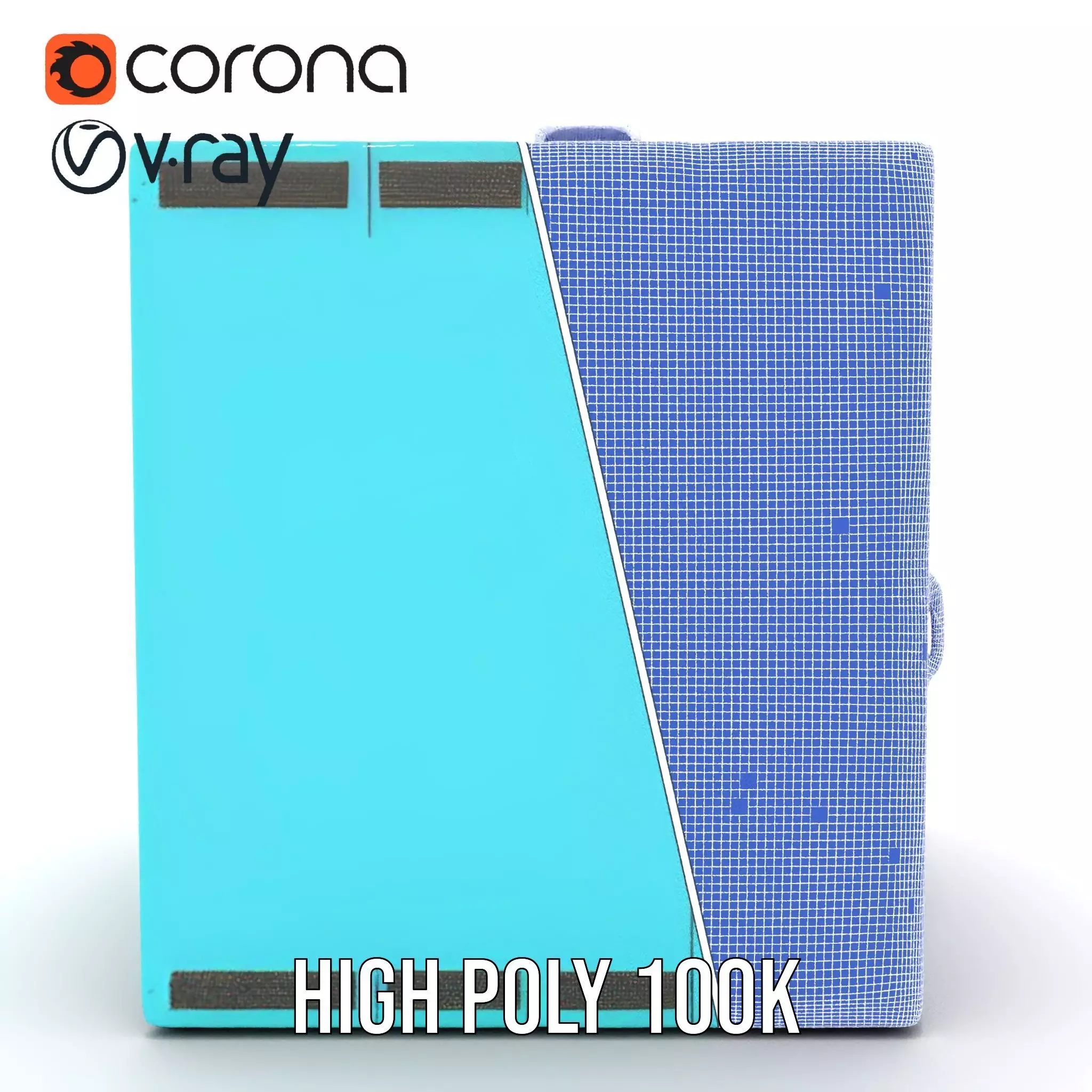 Teal Data Server model pack Low-poly 3D model_34