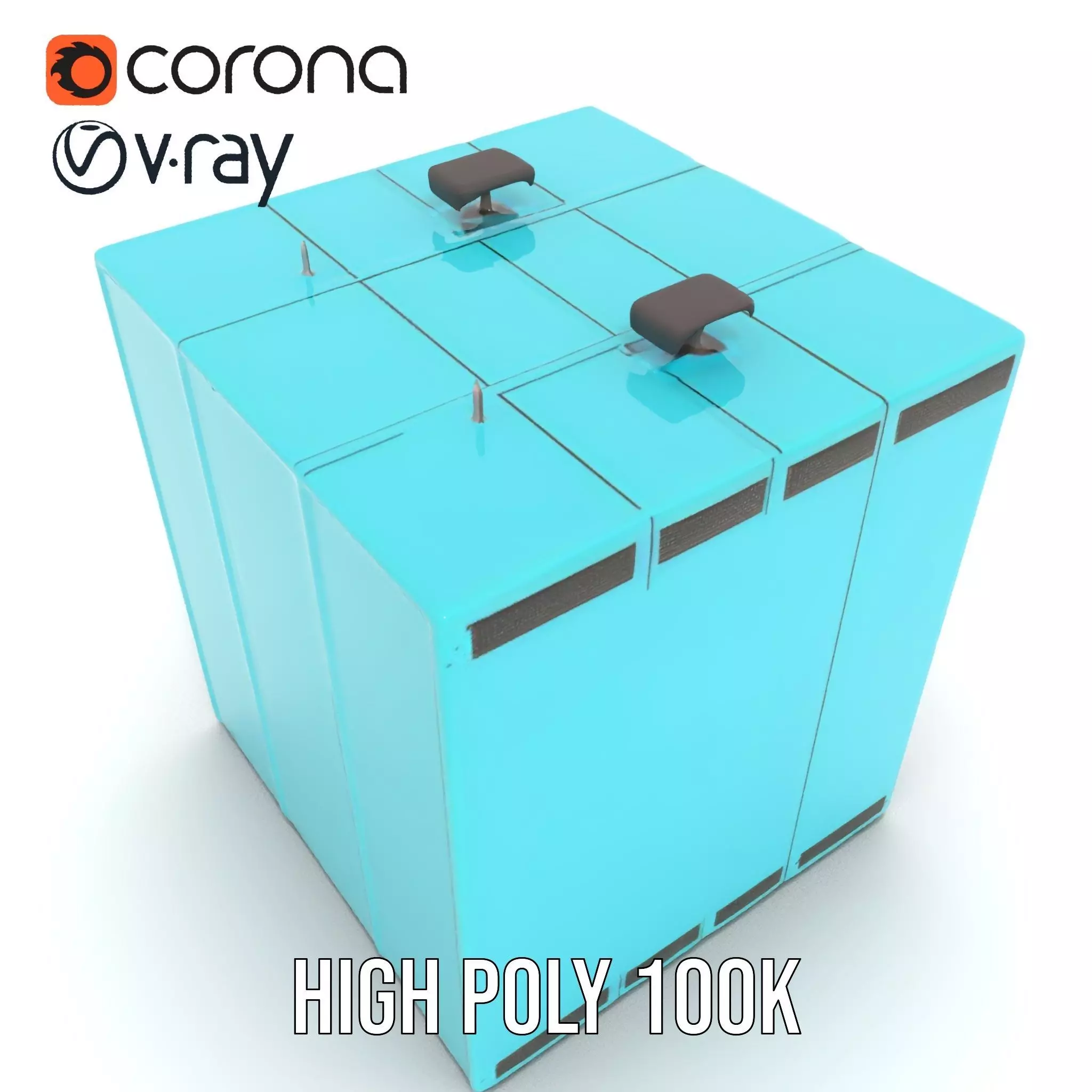 Teal Data Server model pack Low-poly 3D model_15