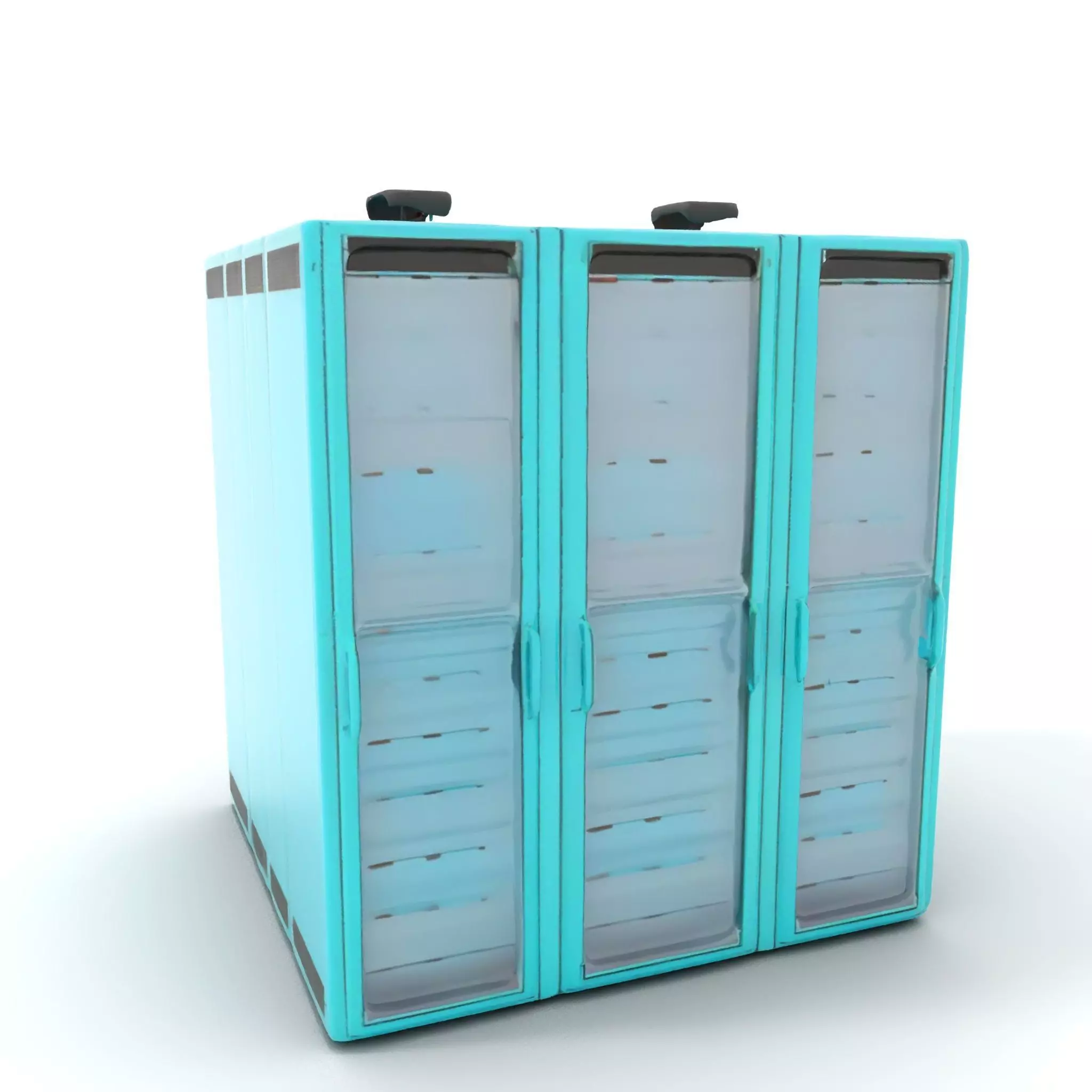 Teal Data Server model pack Low-poly 3D model_0