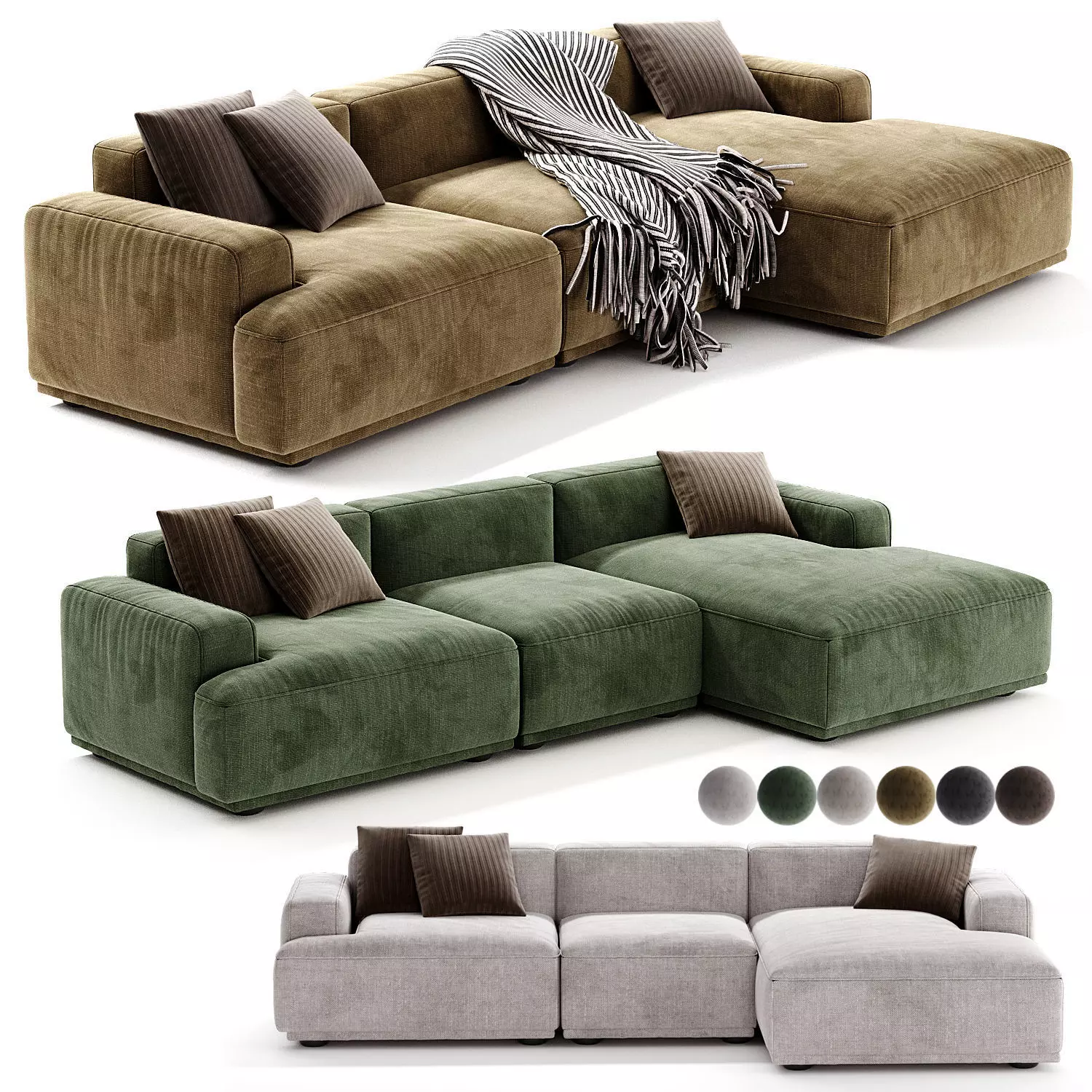 Muuto Connect Soft Modular Sofa 3 Seater 3D model_3