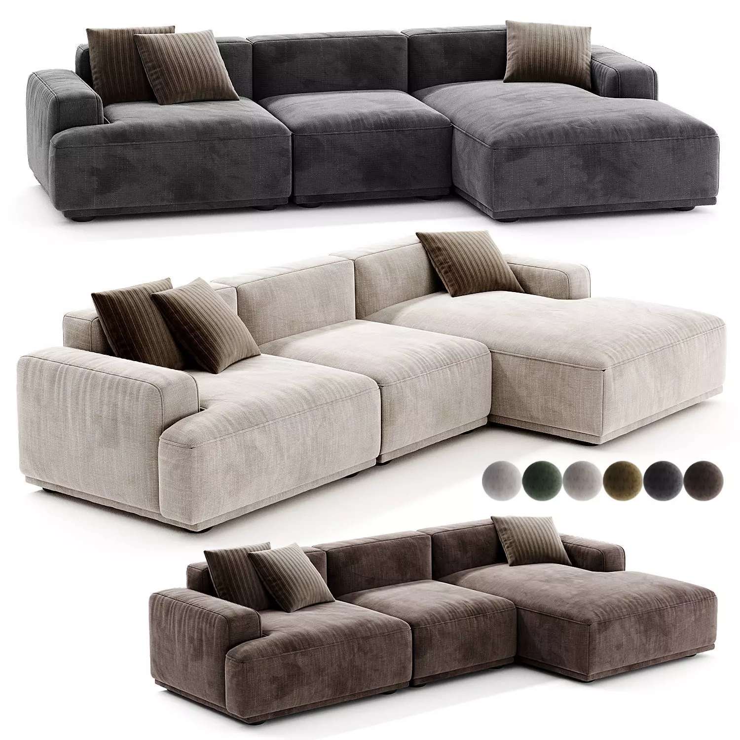 Muuto Connect Soft Modular Sofa 3 Seater 3D model_0