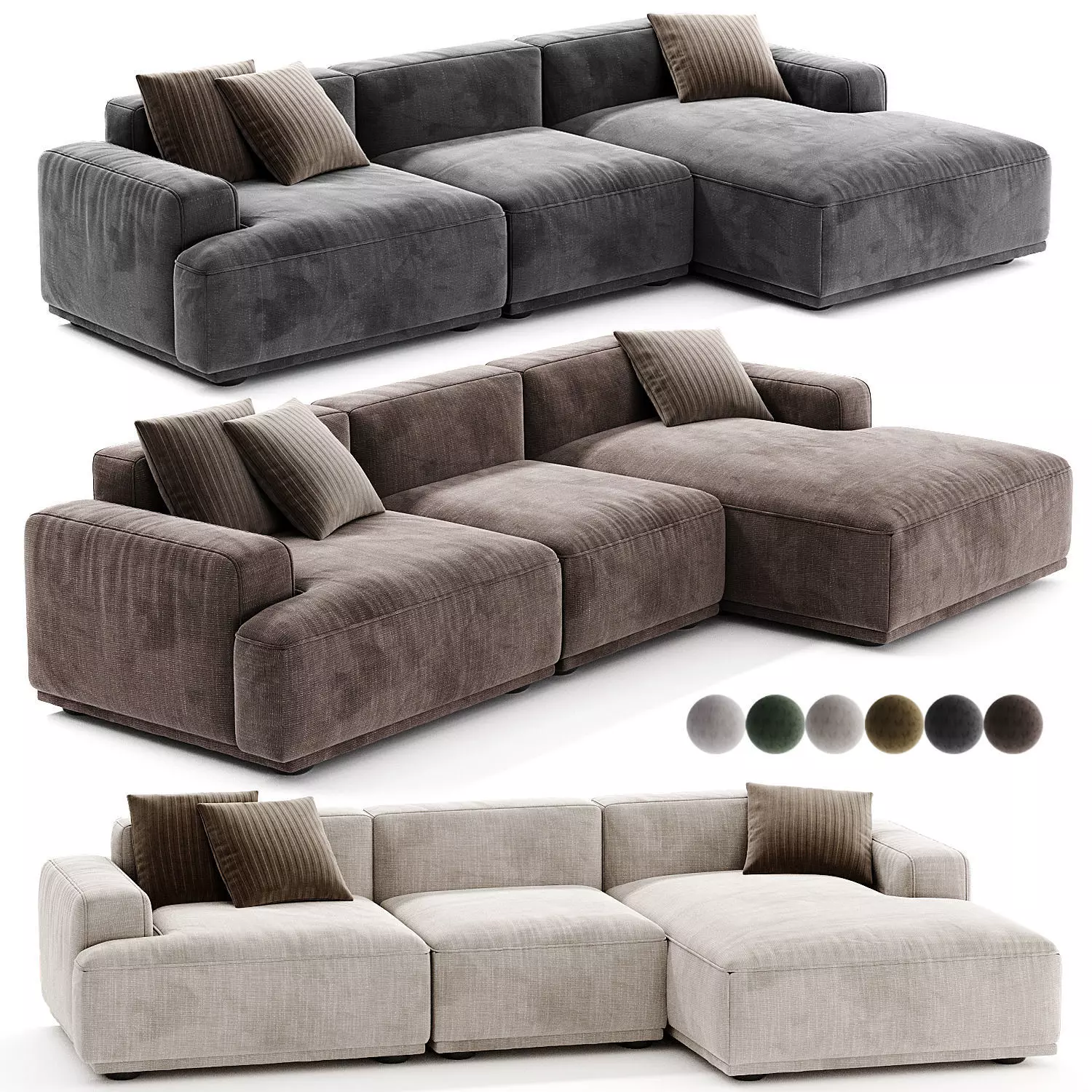 Muuto Connect Soft Modular Sofa 3 Seater 3D model_2