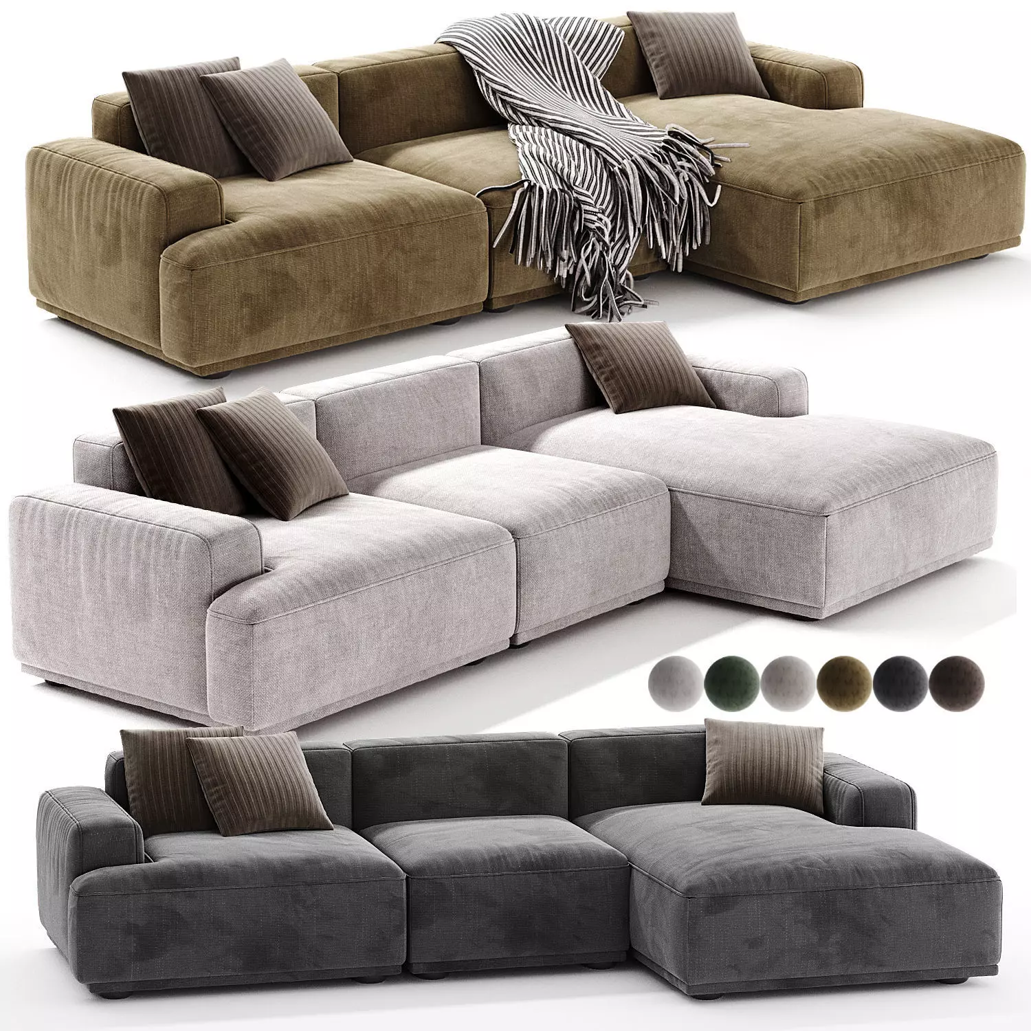 Muuto Connect Soft Modular Sofa 3 Seater 3D model_4