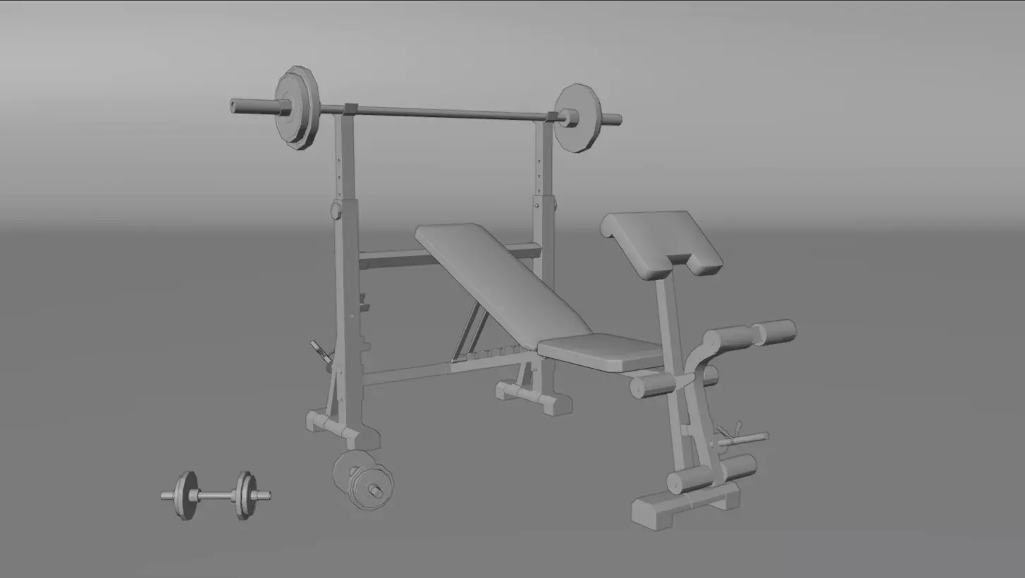 Weight Bench 3D model_3