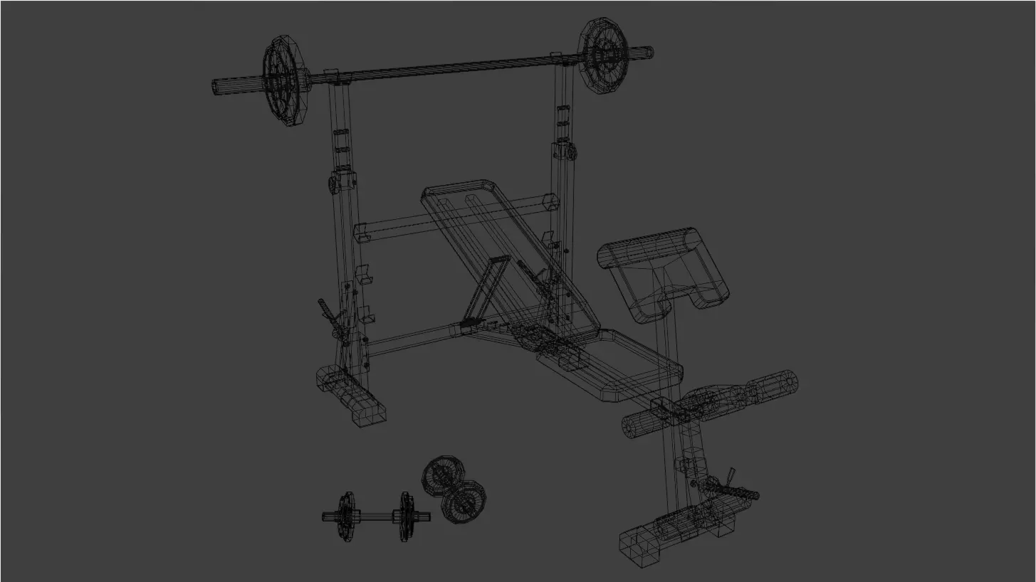 Weight Bench 3D model_4