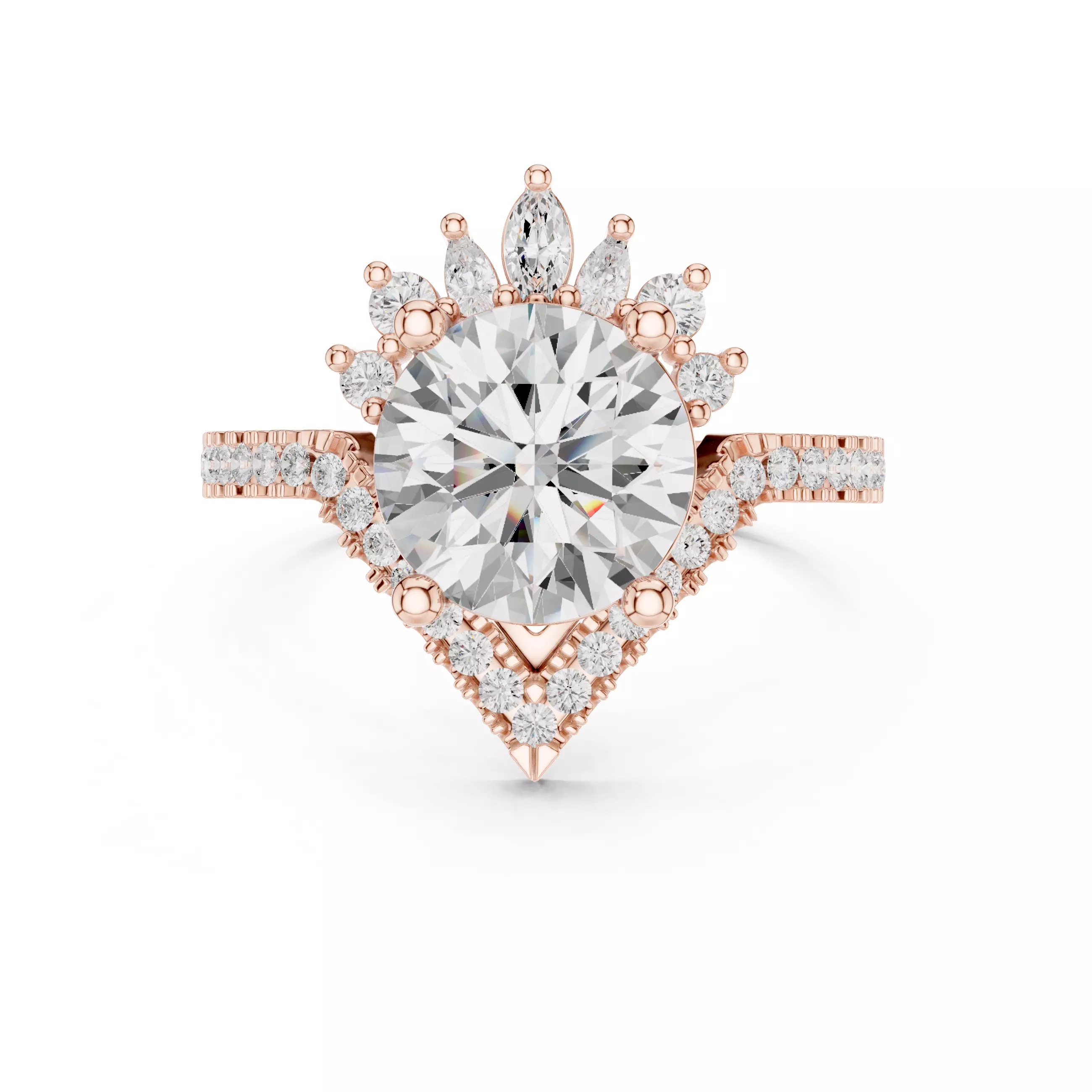 Tiara Solitaire Ring 3dm stl renders animation videos details 3D print model_0