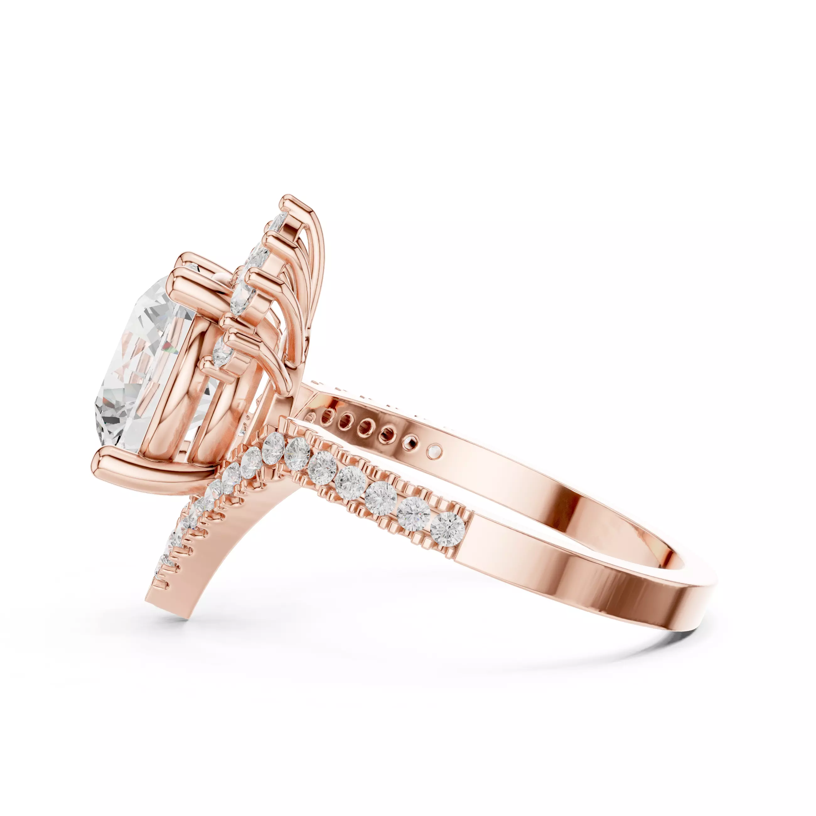 Tiara Solitaire Ring 3dm stl renders animation videos details 3D print model_5