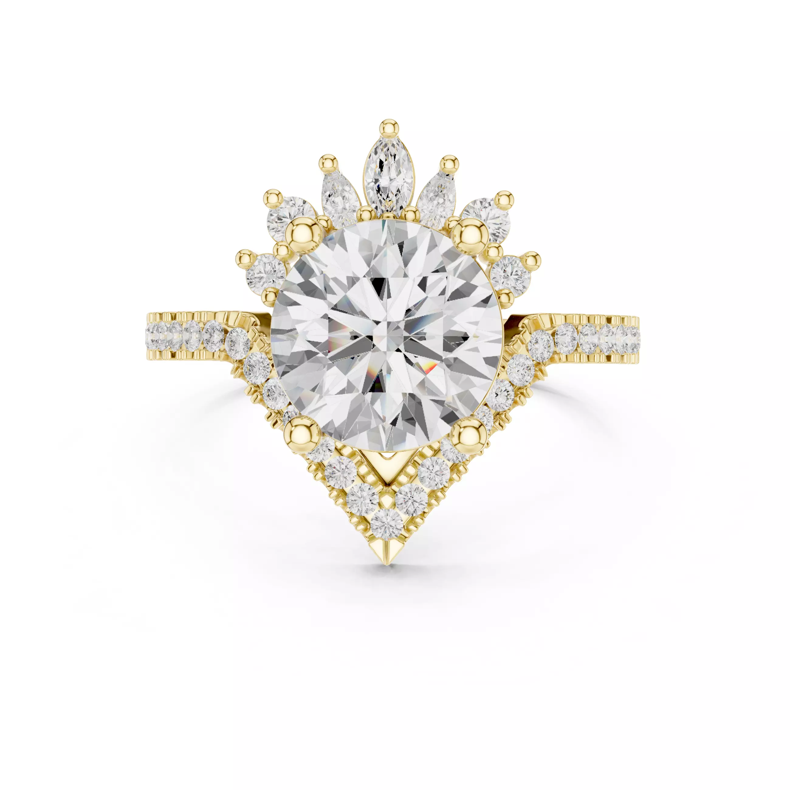 Tiara Solitaire Ring 3dm stl renders animation videos details 3D print model_13