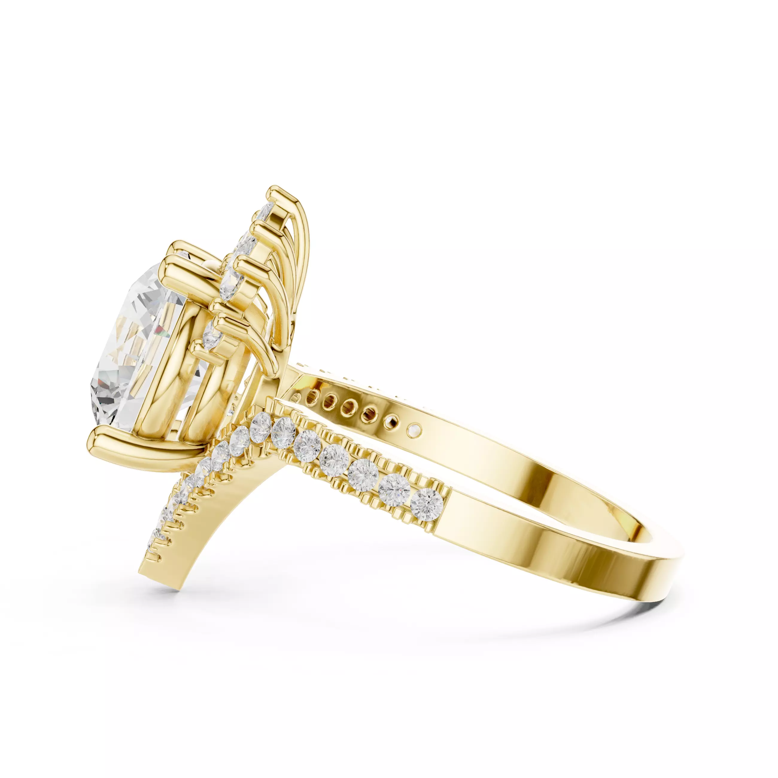 Tiara Solitaire Ring 3dm stl renders animation videos details 3D print model_12