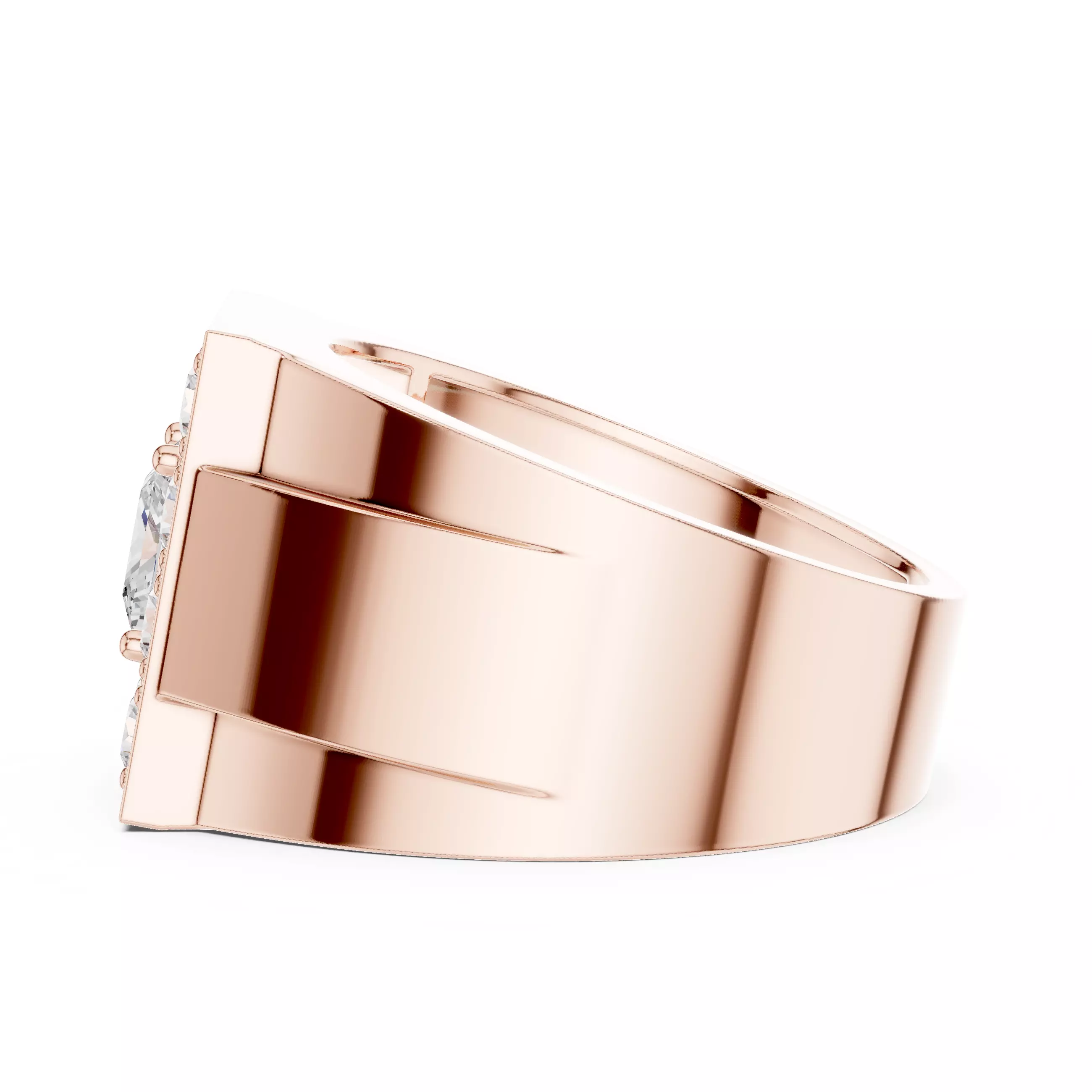 Mens Princess Solitaire Ring 3dm stl renders animation 3D print model_5