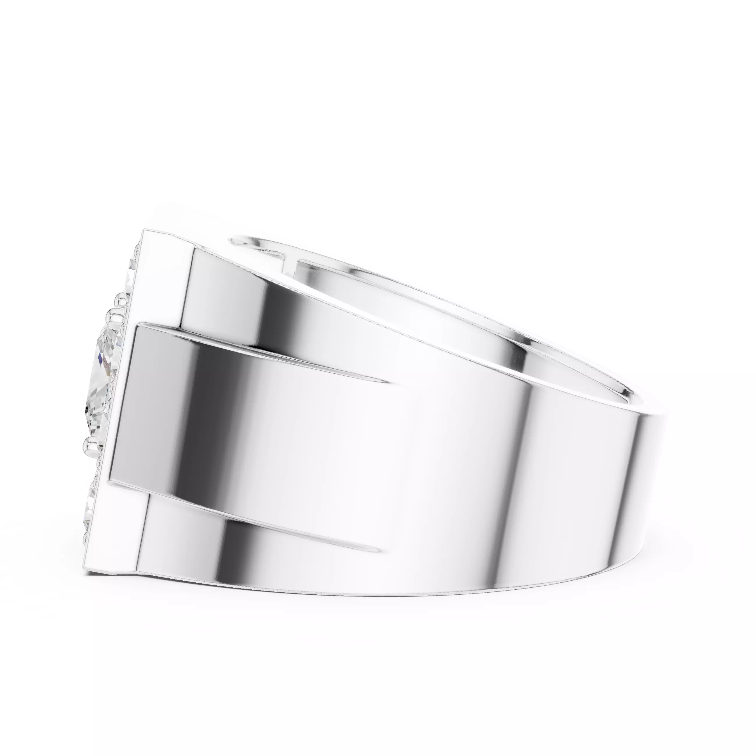 Mens Princess Solitaire Ring 3dm stl renders animation 3D print model_8