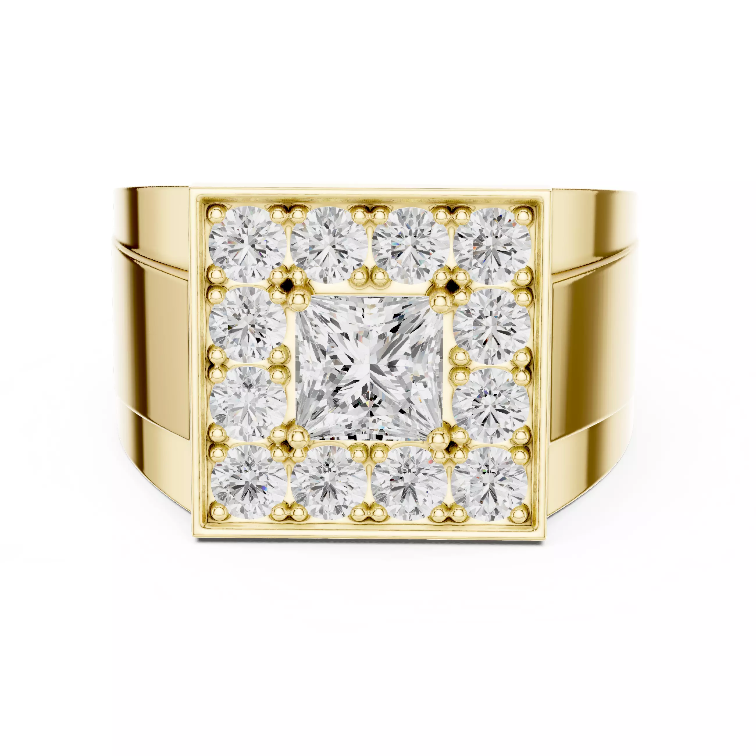 Mens Princess Solitaire Ring 3dm stl renders animation 3D print model_13