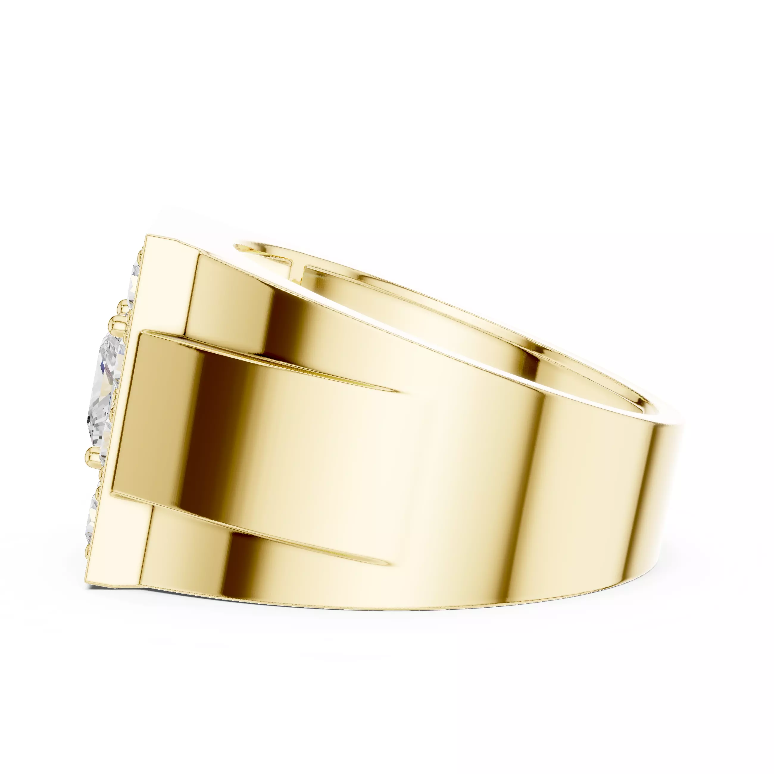 Mens Princess Solitaire Ring 3dm stl renders animation 3D print model_12