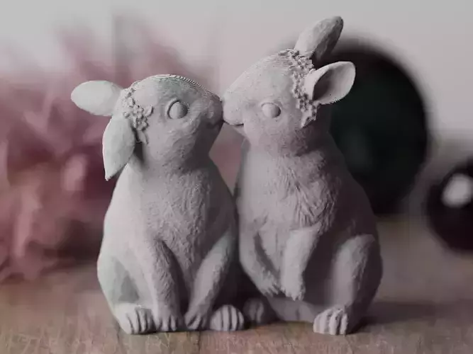 Kissing Bunnies STL