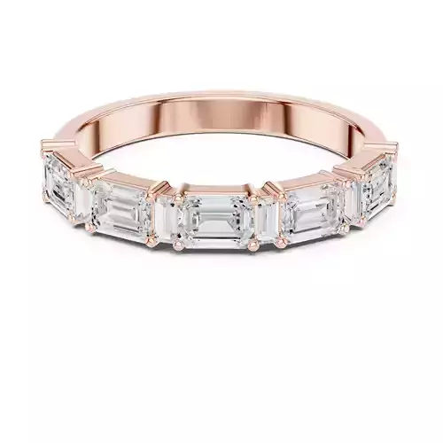 Emerald Baguette Eternity Band Ring 3dm stl renders