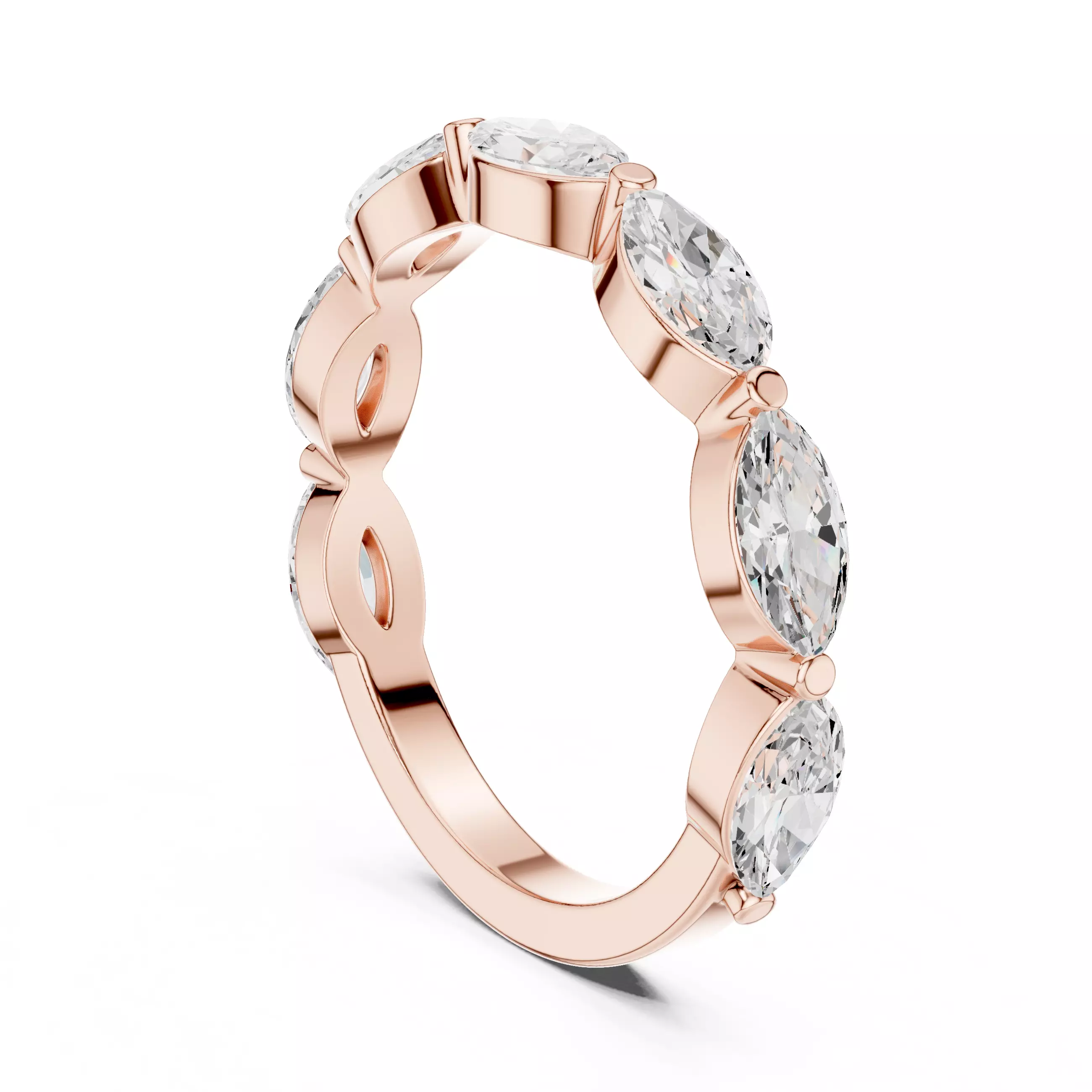 Marquise Eternity Band Ring 3dm stl renders animation 3D print model_3