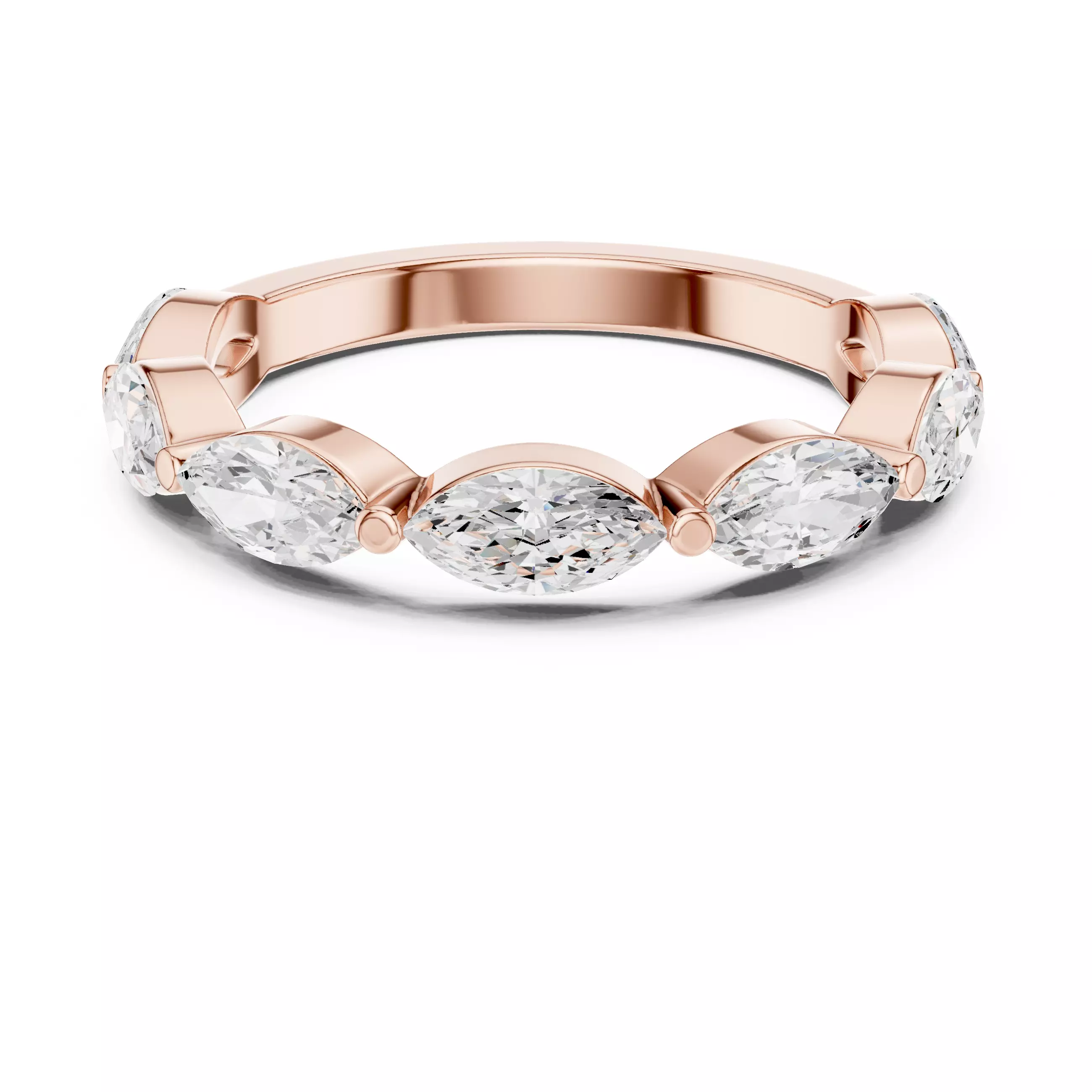 Marquise Eternity Band Ring 3dm stl renders animation 3D print model_0