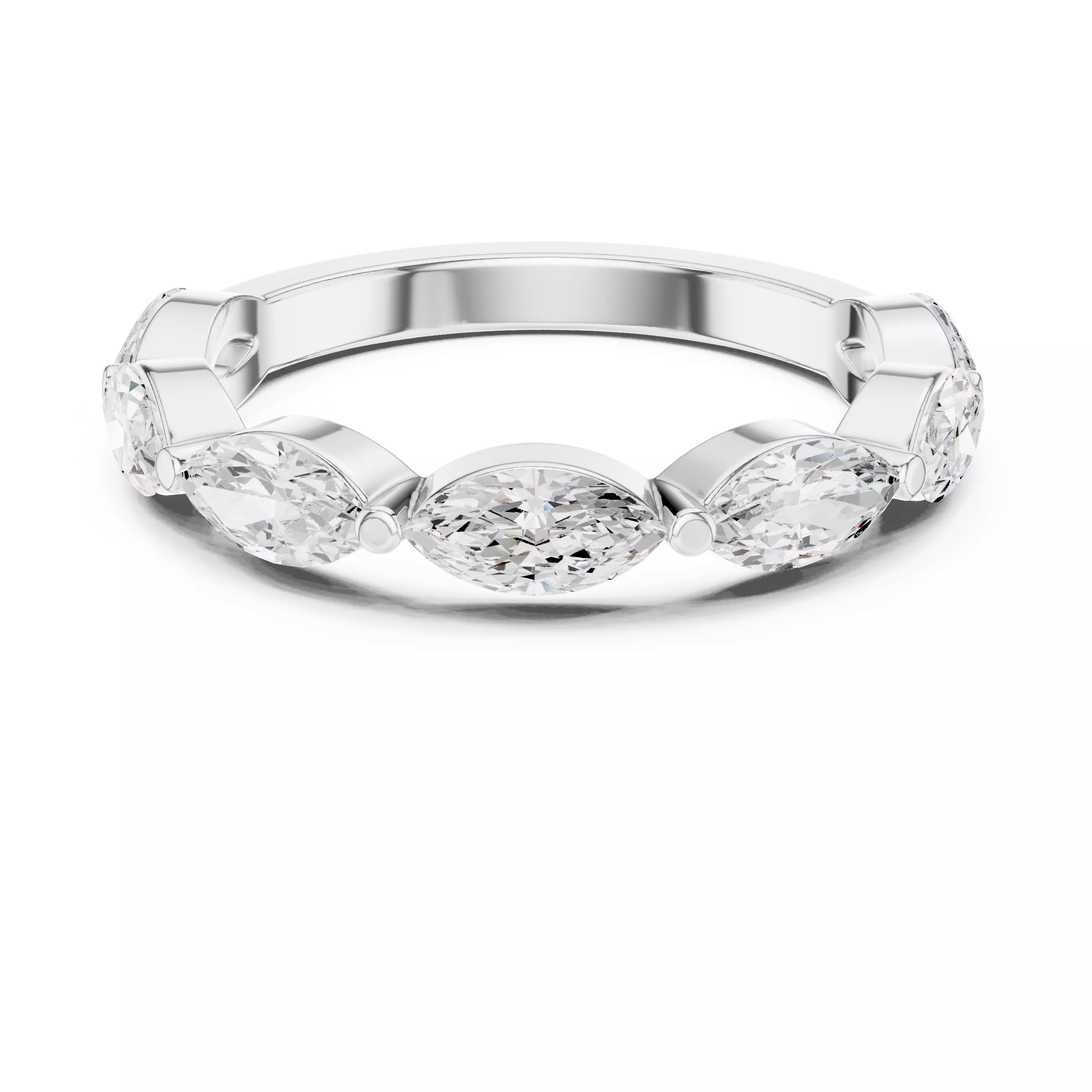 Marquise Eternity Band Ring 3dm stl renders animation 3D print model_9