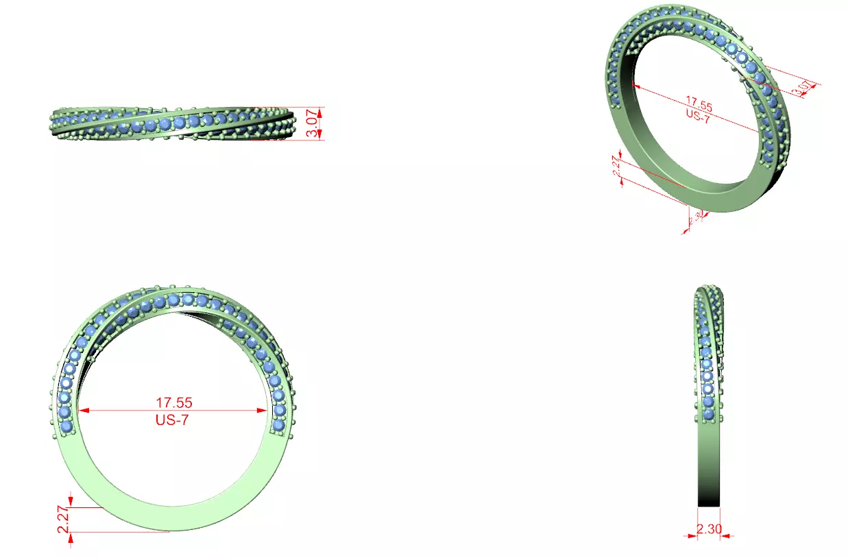 Twisted Eternity Band Ring 3dm stl renders animation videos 3D print model_1
