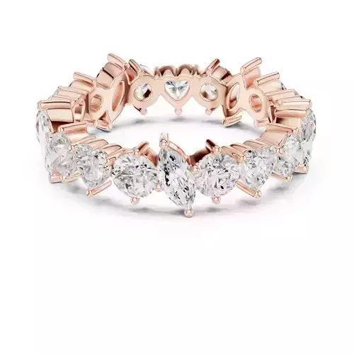 Marquise Heart Eternity Band Ring 3dm stl renders animation