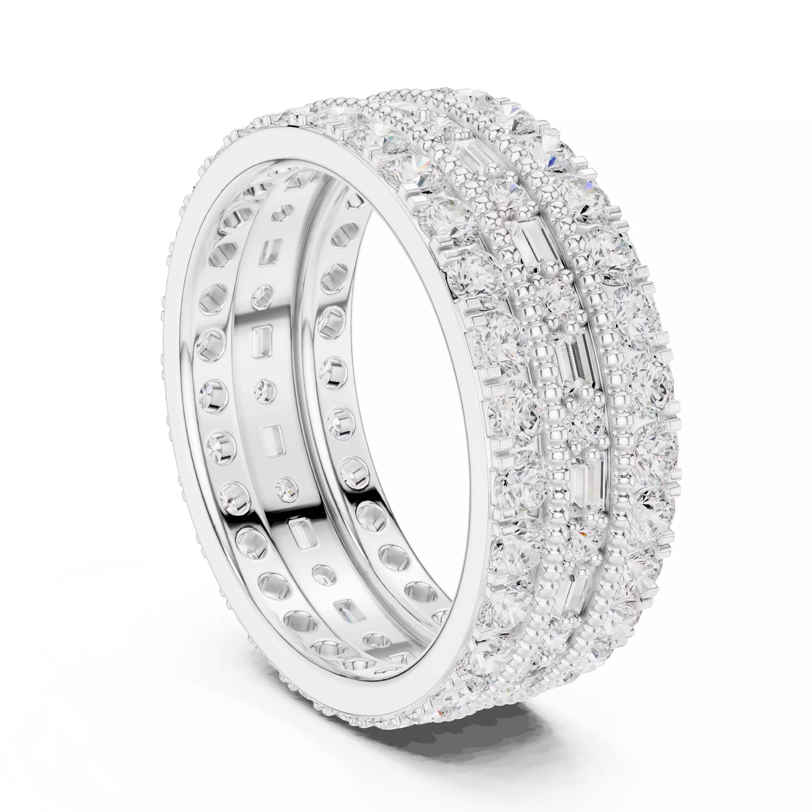Tri Eternity Band Ring 3dm stl renders animation videos 3D print model_6