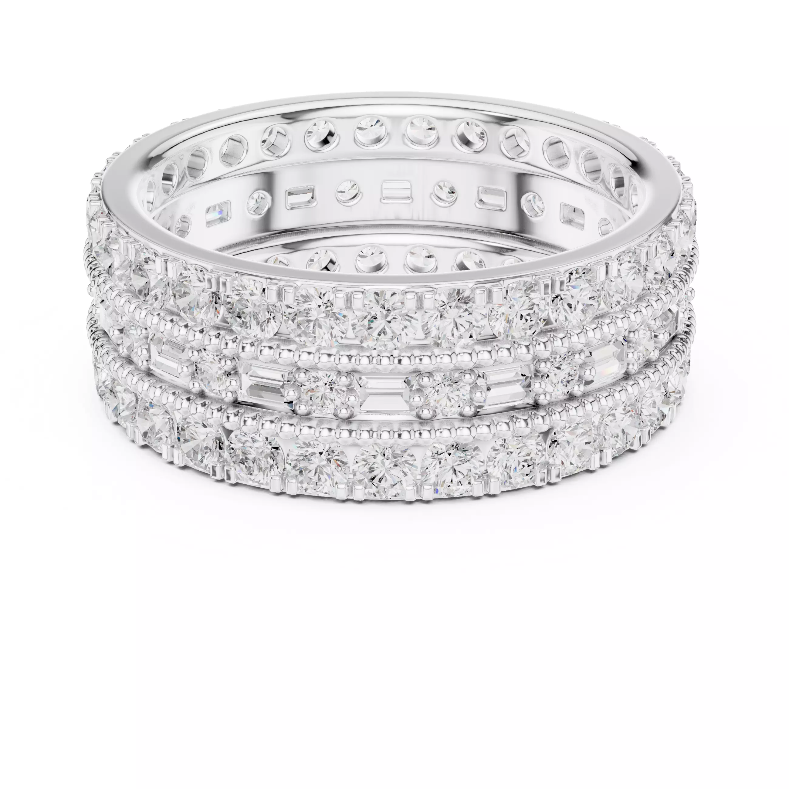 Tri Eternity Band Ring 3dm stl renders animation videos 3D print model_9