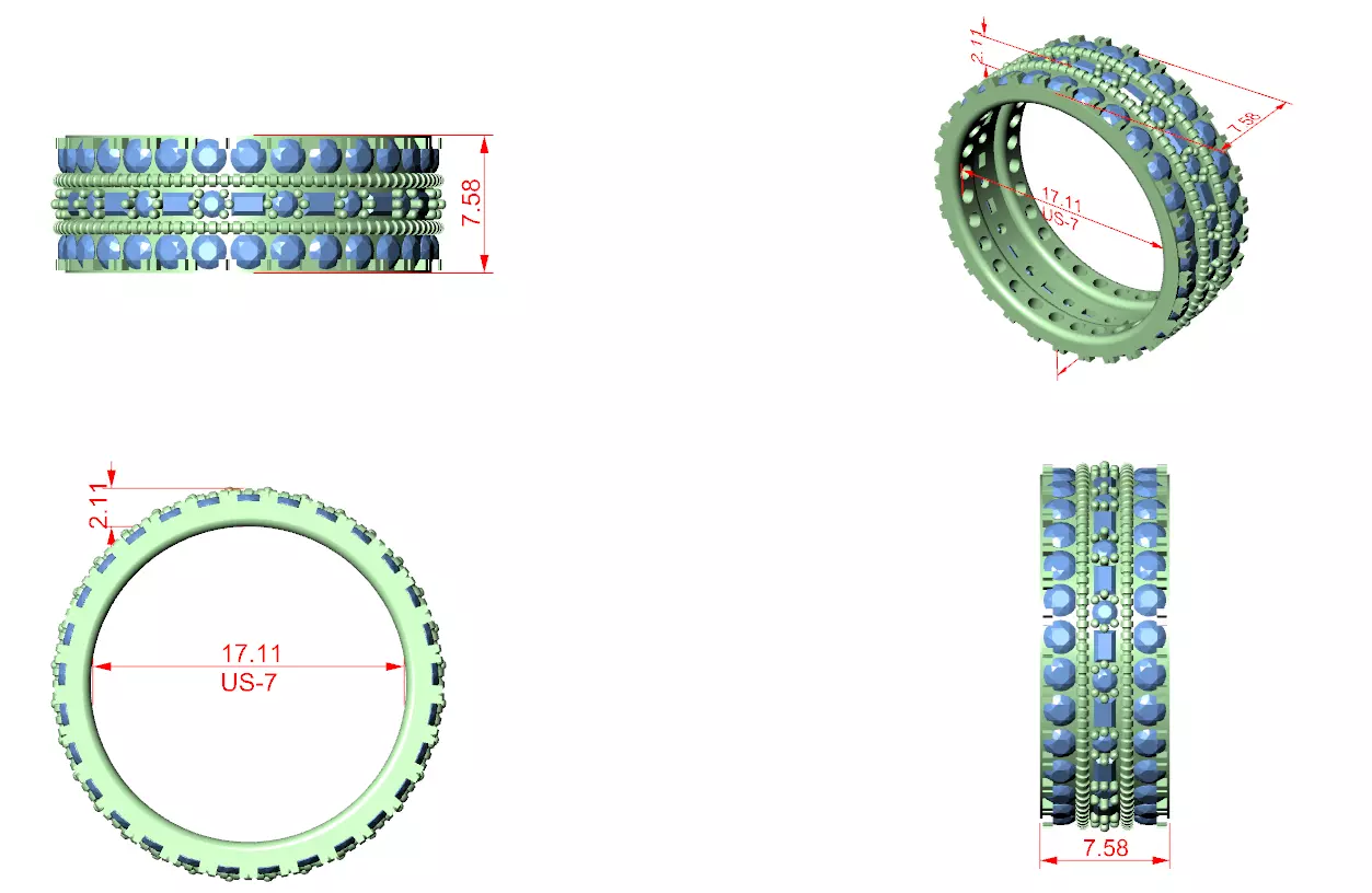 Tri Eternity Band Ring 3dm stl renders animation videos 3D print model_1