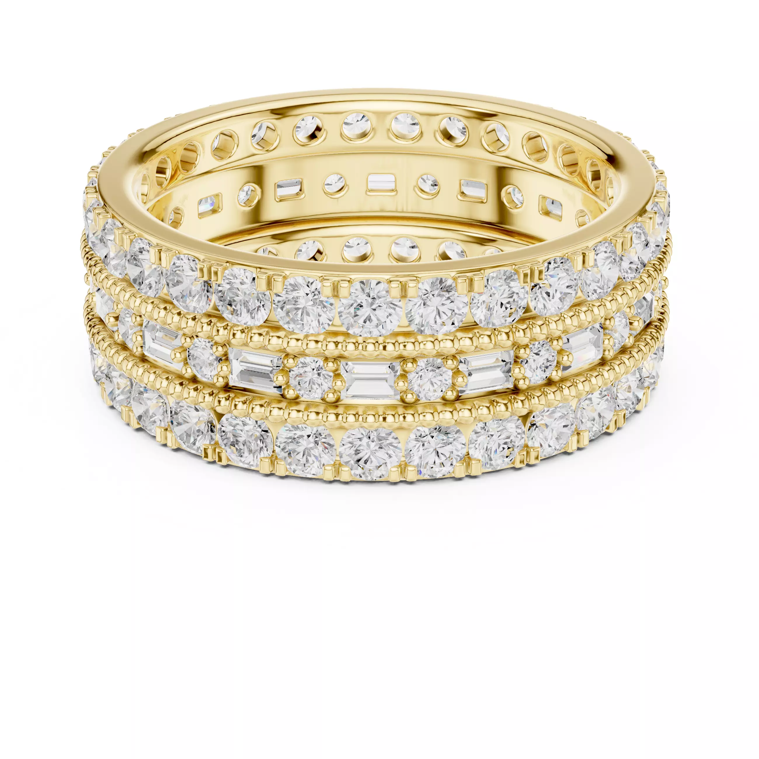 Tri Eternity Band Ring 3dm stl renders animation videos 3D print model_13