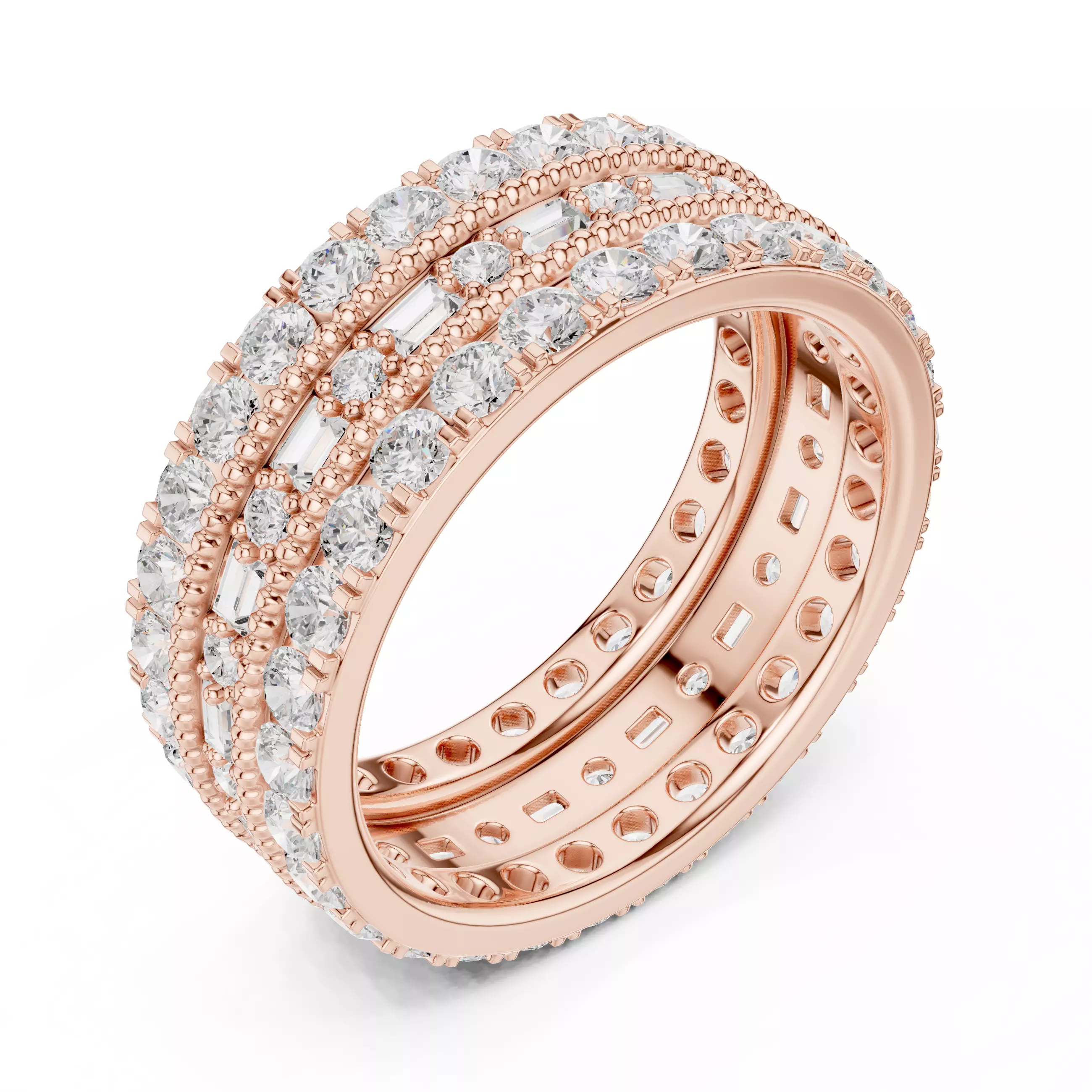 Tri Eternity Band Ring 3dm stl renders animation videos 3D print model_4