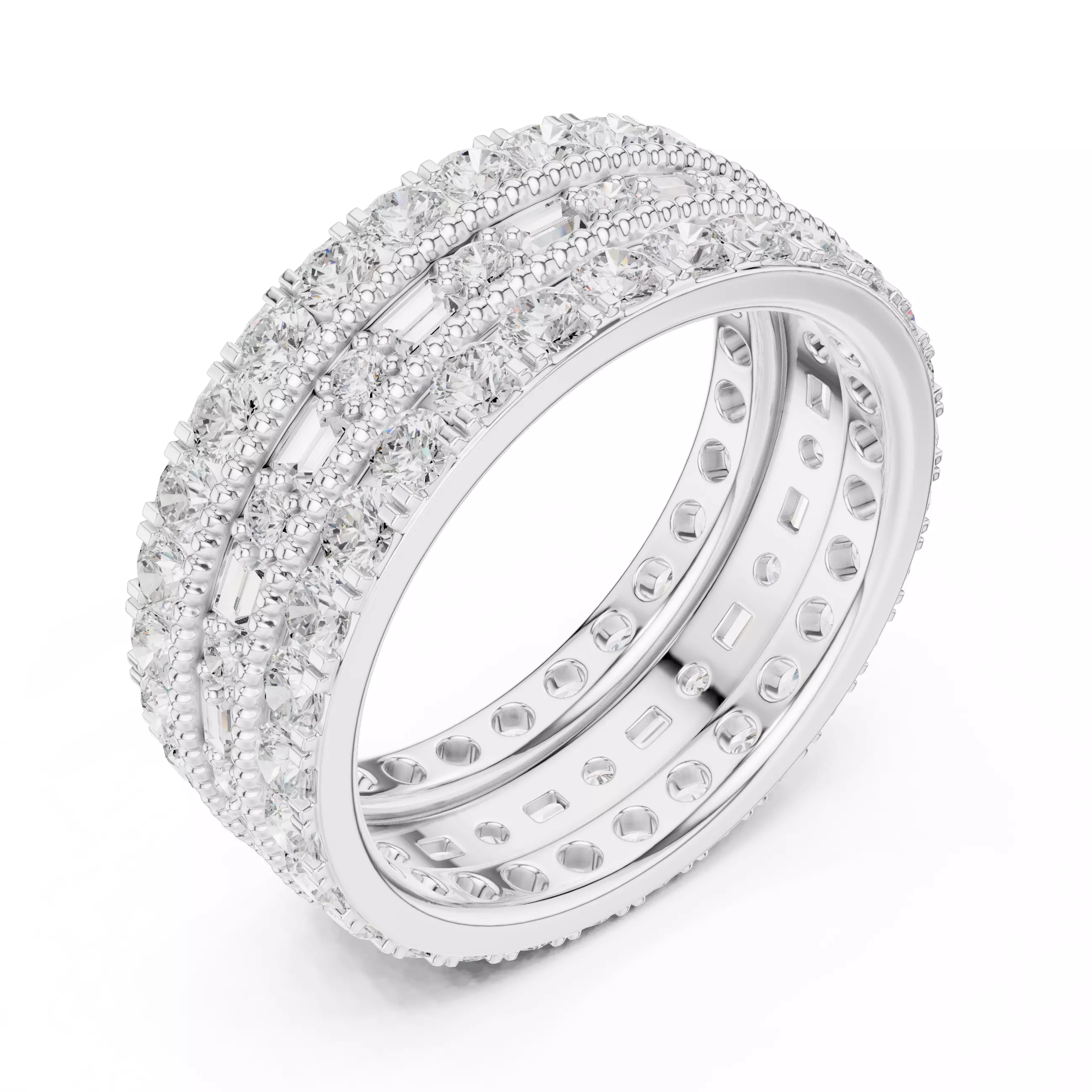 Tri Eternity Band Ring 3dm stl renders animation videos 3D print model_7