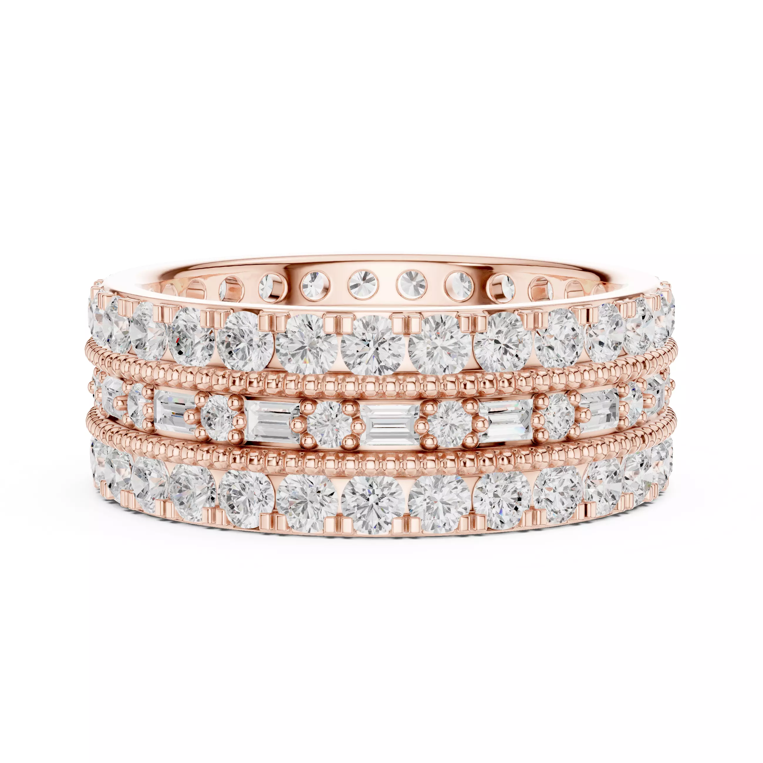 Tri Eternity Band Ring 3dm stl renders animation videos 3D print model_5