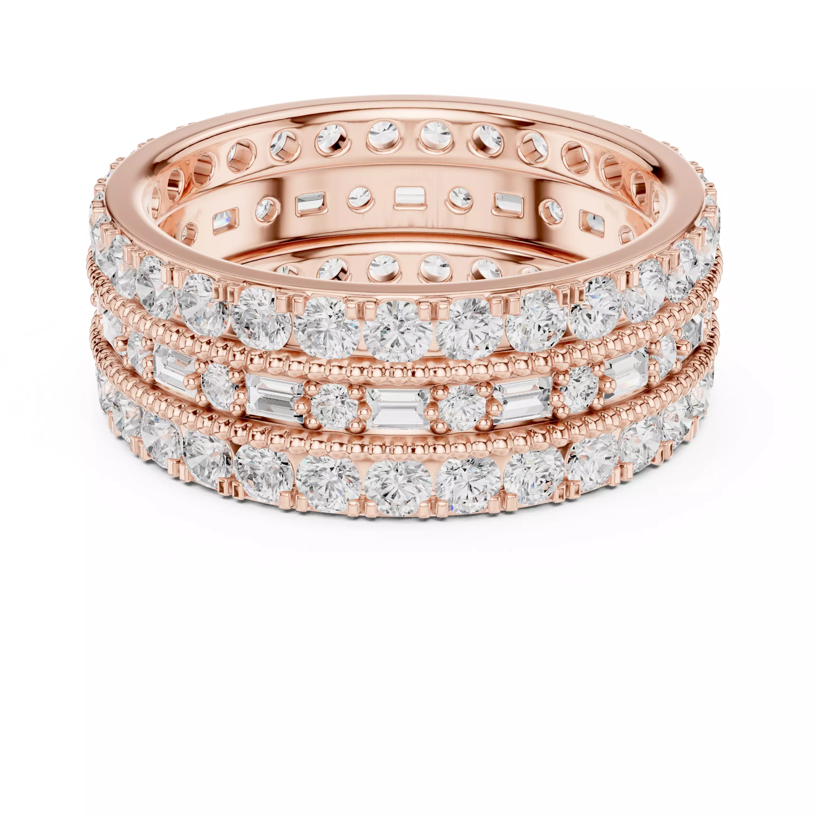 Tri Eternity Band Ring 3dm stl renders animation videos 3D print model_0