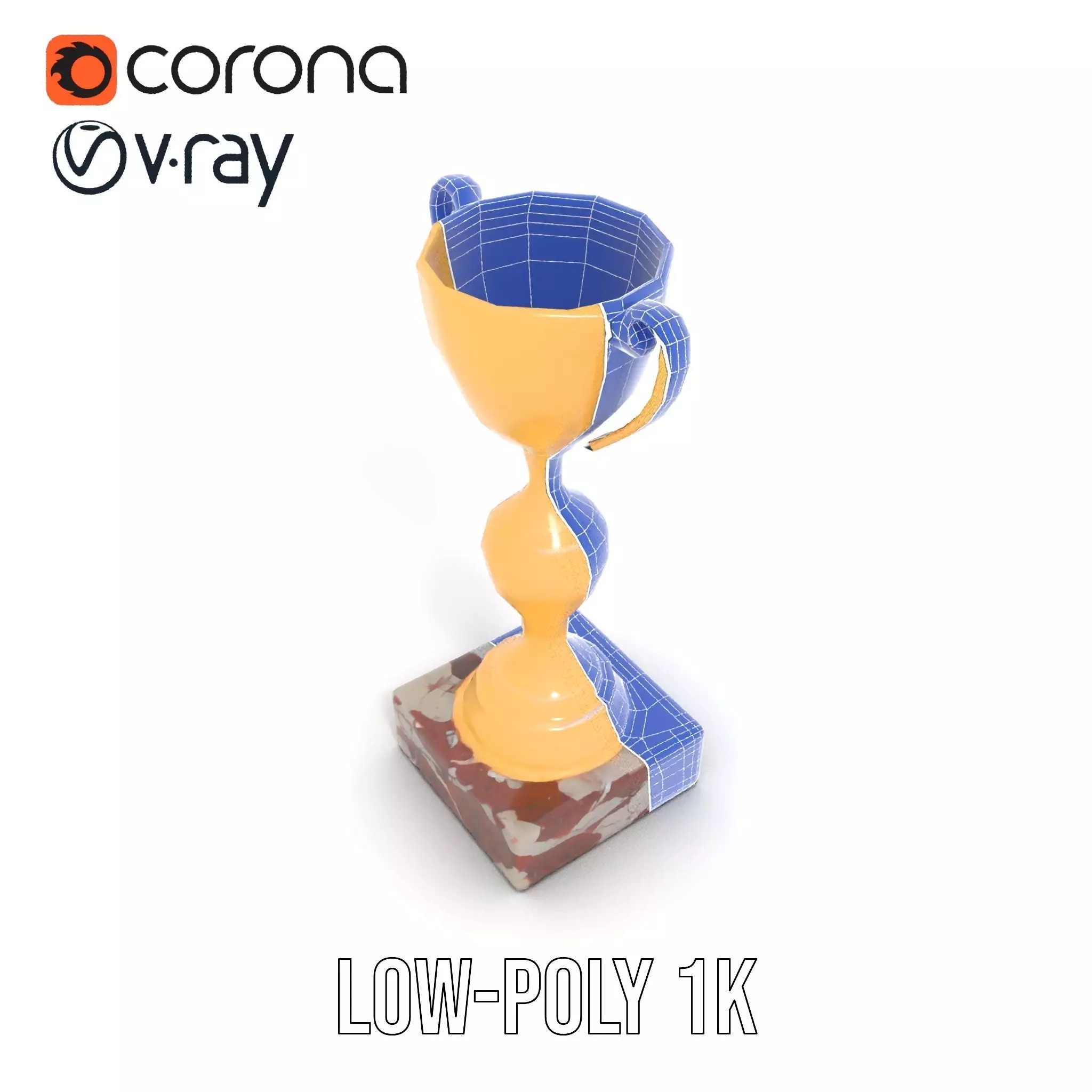 Elegant Gold Trophy model pack Low-poly 3D model_20
