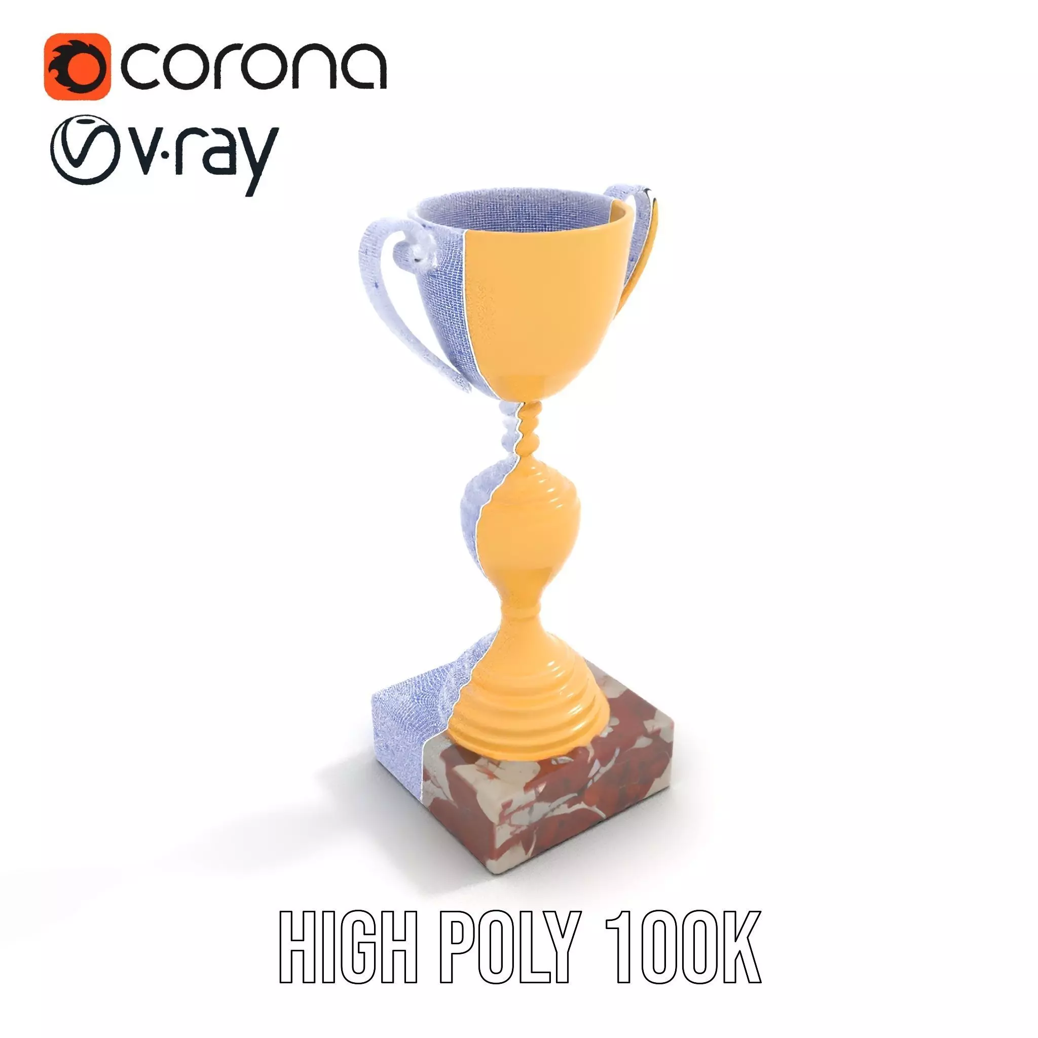 Elegant Gold Trophy model pack Low-poly 3D model_32
