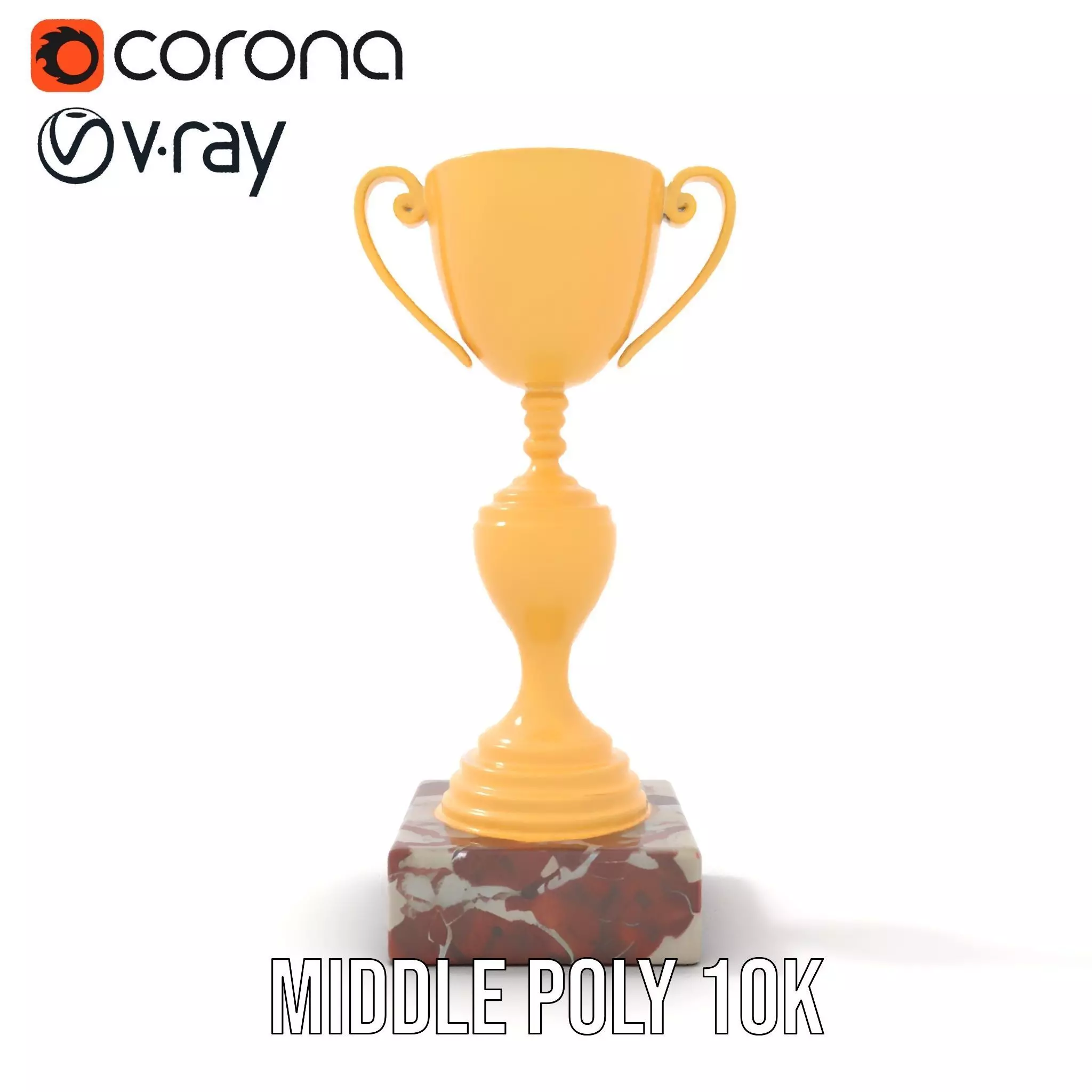 Elegant Gold Trophy model pack Low-poly 3D model_13