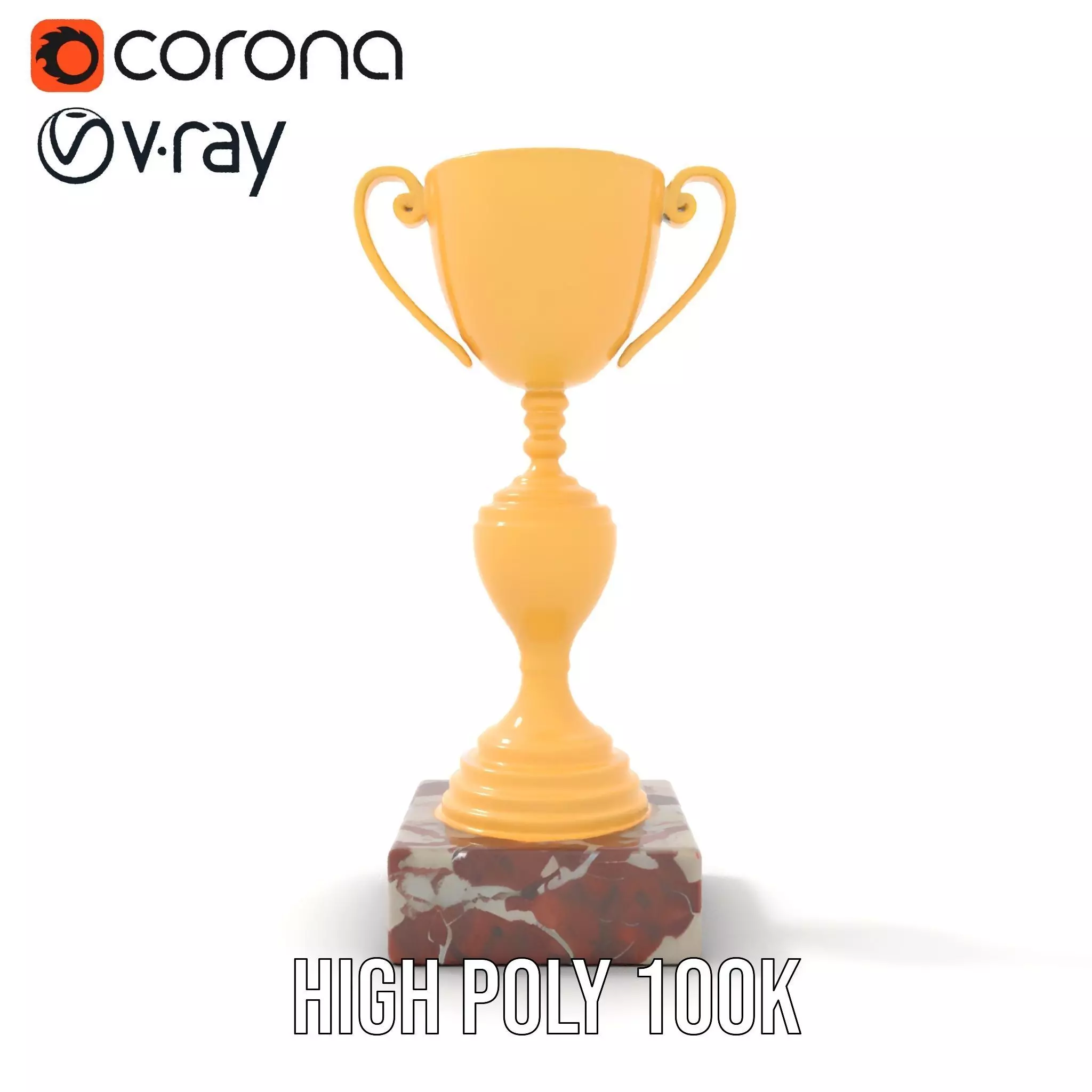 Elegant Gold Trophy model pack Low-poly 3D model_26