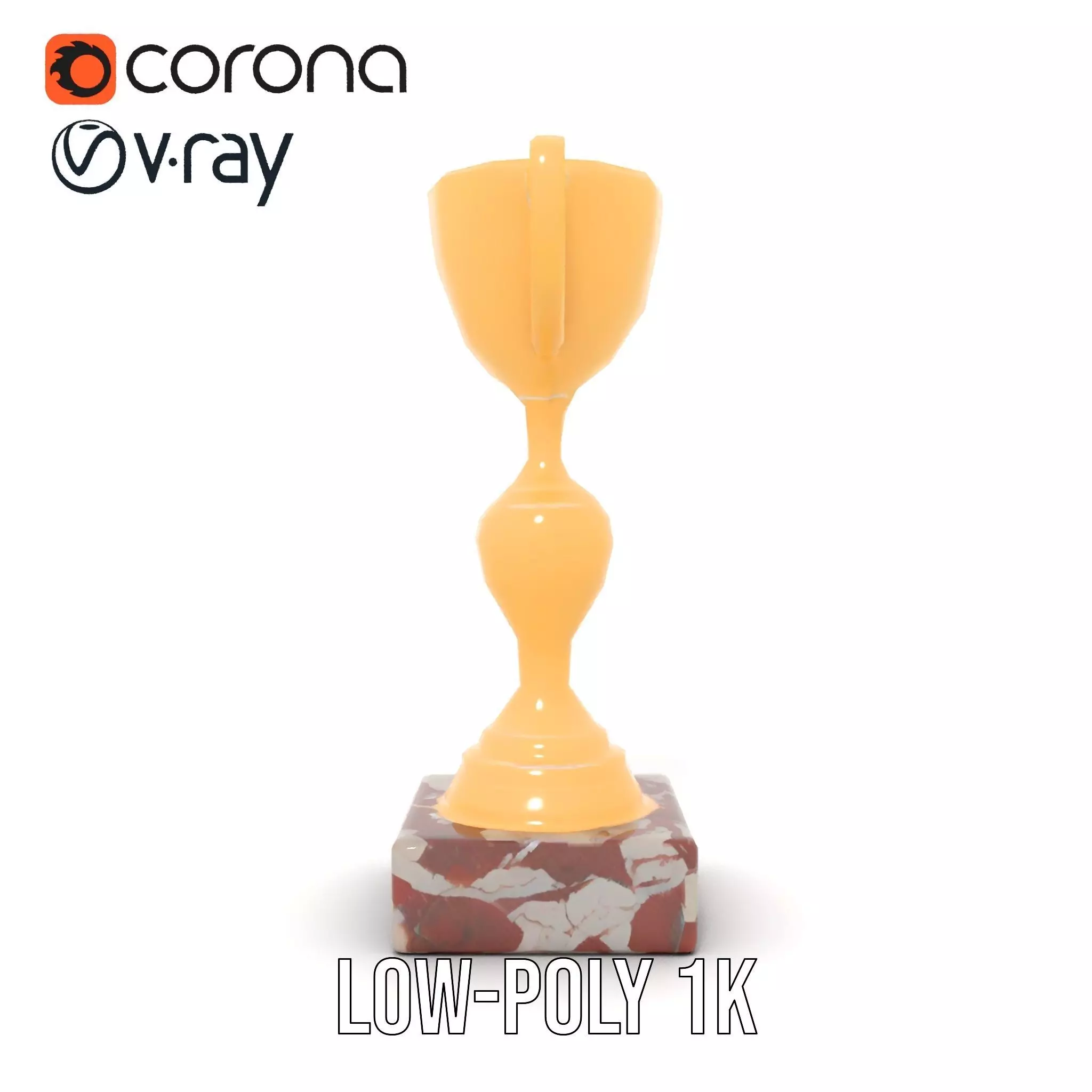 Elegant Gold Trophy model pack Low-poly 3D model_9