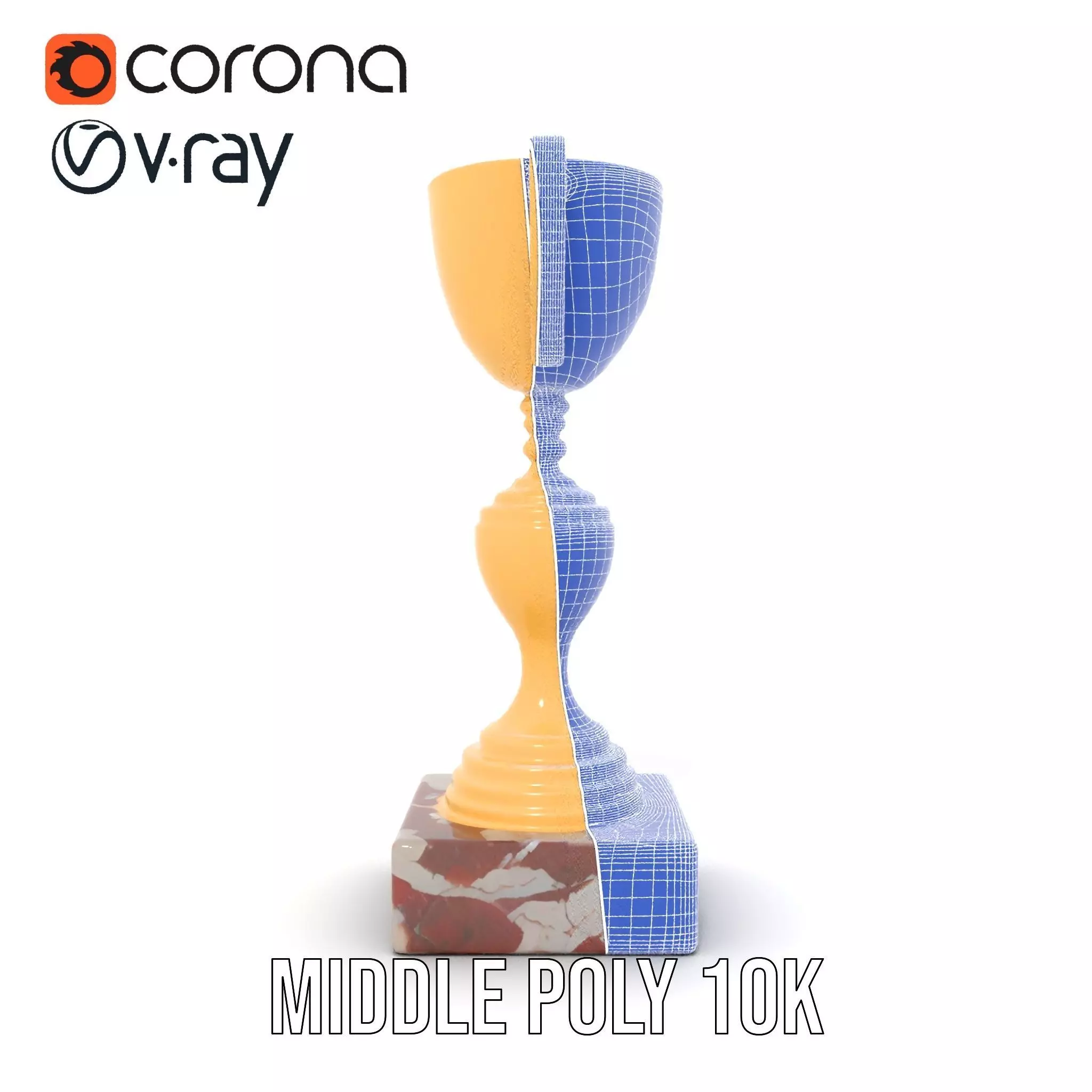 Elegant Gold Trophy model pack Low-poly 3D model_30