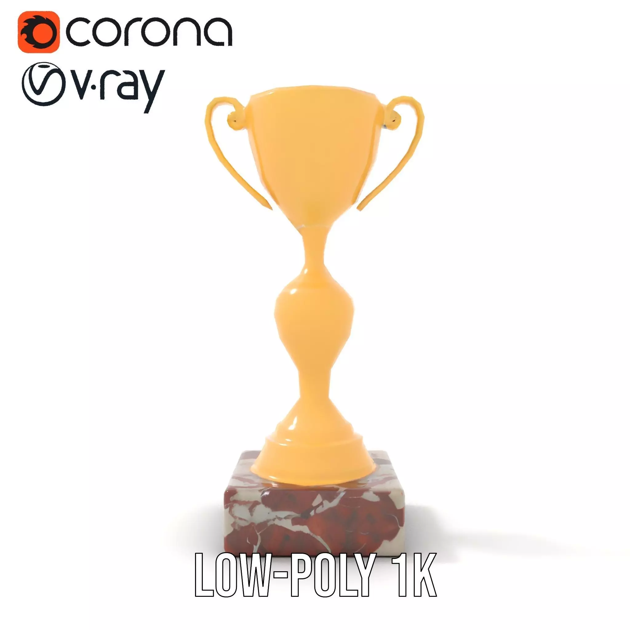 Elegant Gold Trophy model pack Low-poly 3D model_17