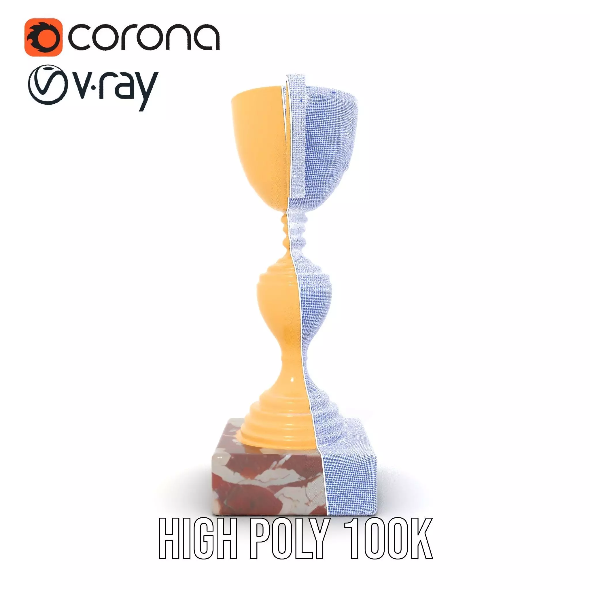 Elegant Gold Trophy model pack Low-poly 3D model_33