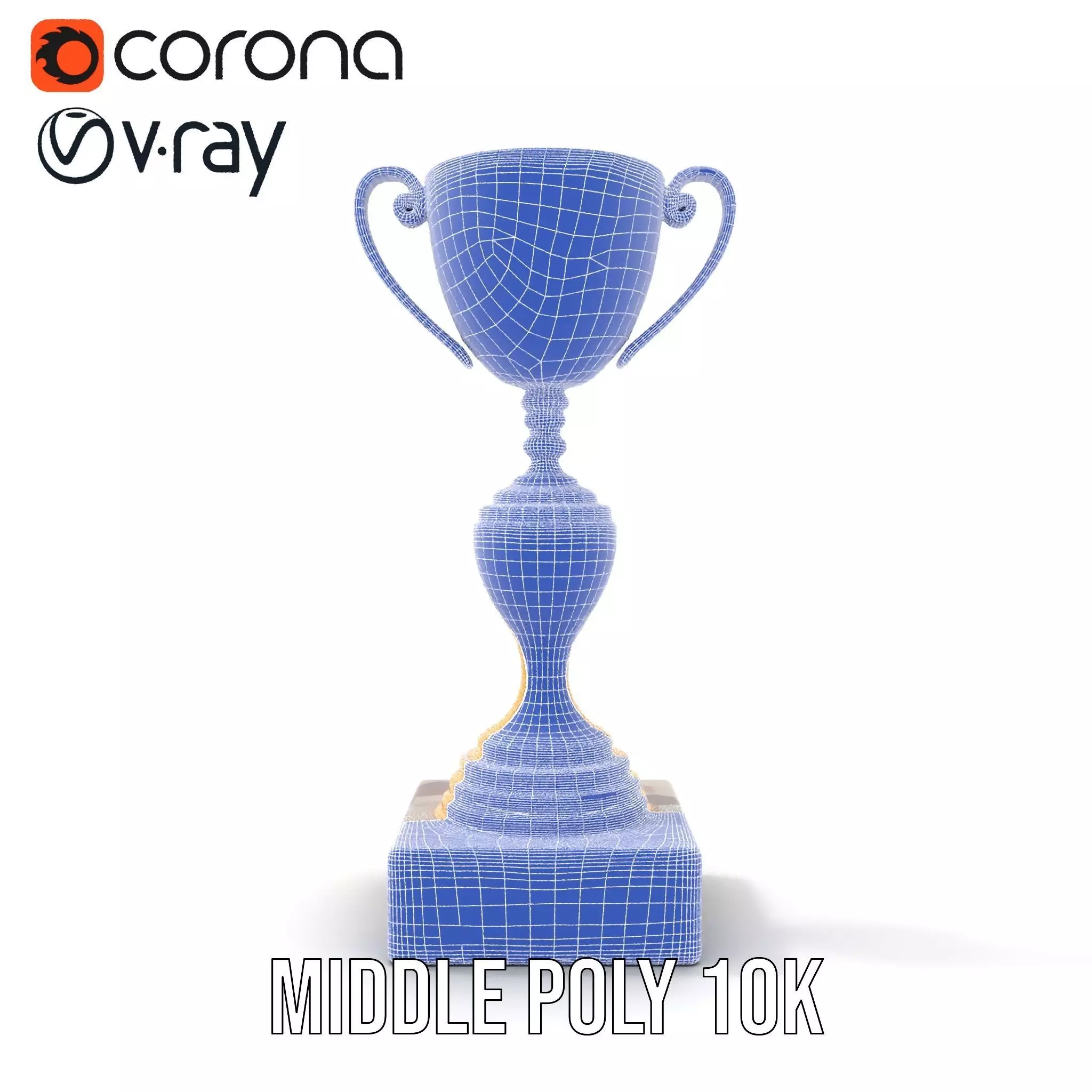Elegant Gold Trophy model pack Low-poly 3D model_16