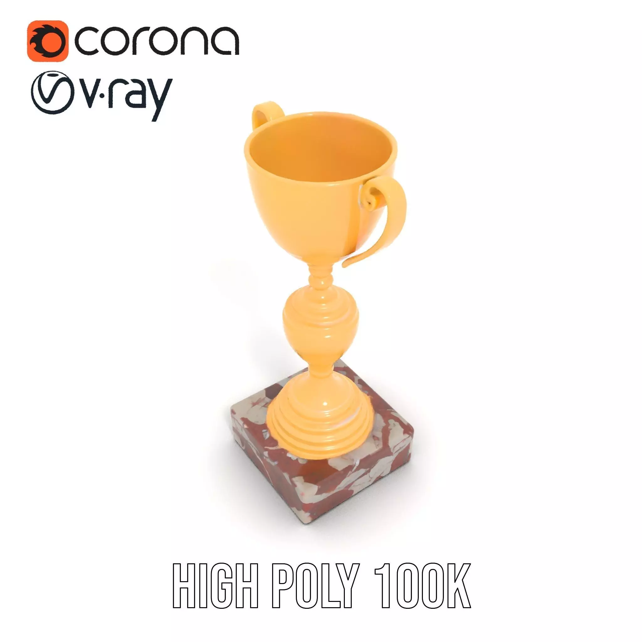 Elegant Gold Trophy model pack Low-poly 3D model_15