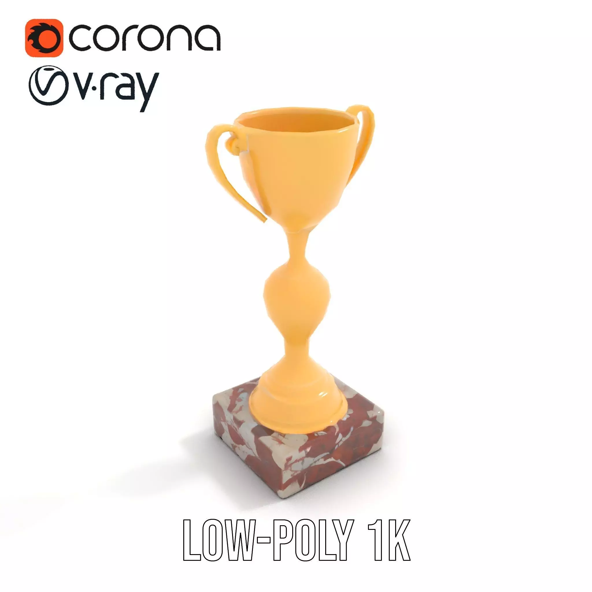 Elegant Gold Trophy model pack Low-poly 3D model_12