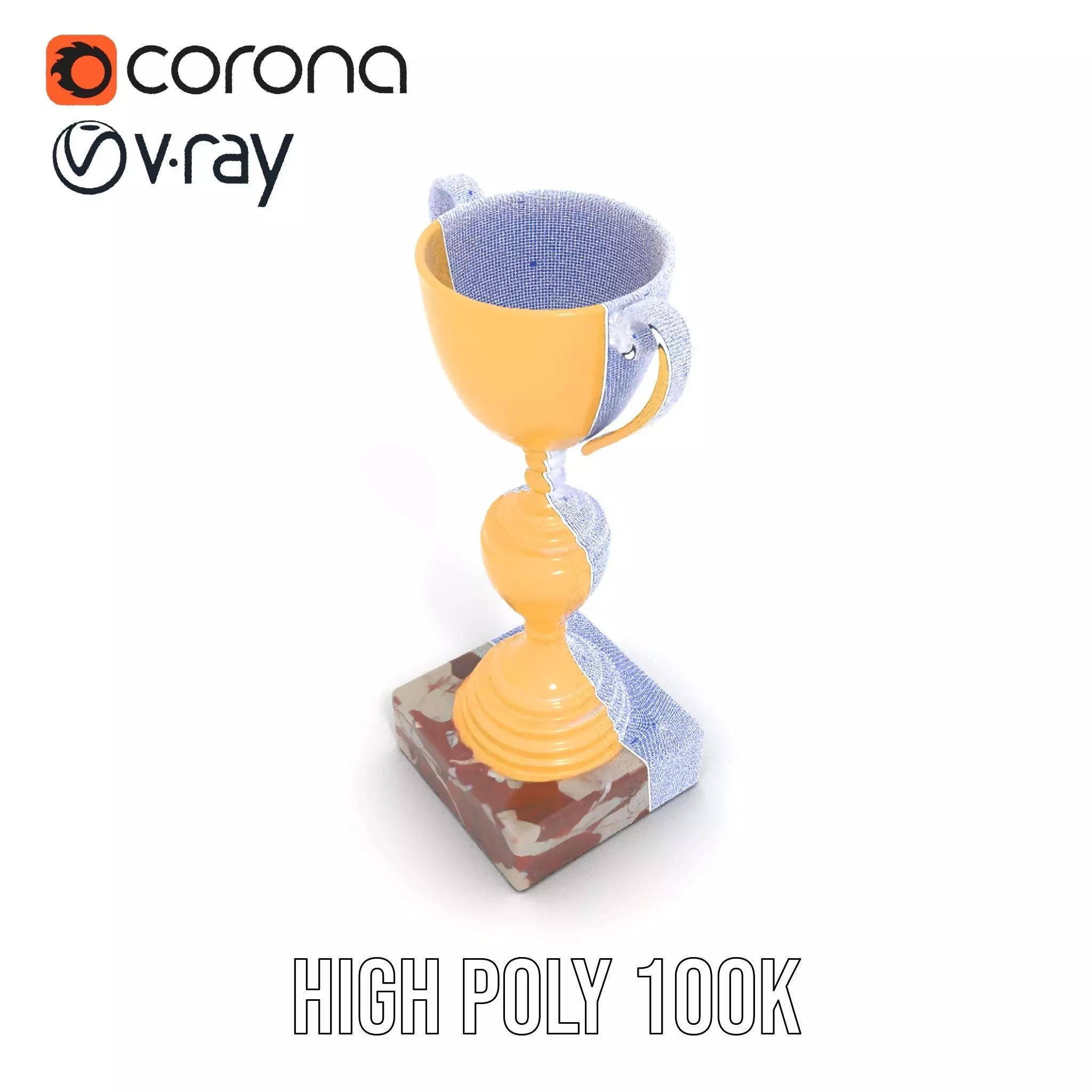 Elegant Gold Trophy model pack Low-poly 3D model_34